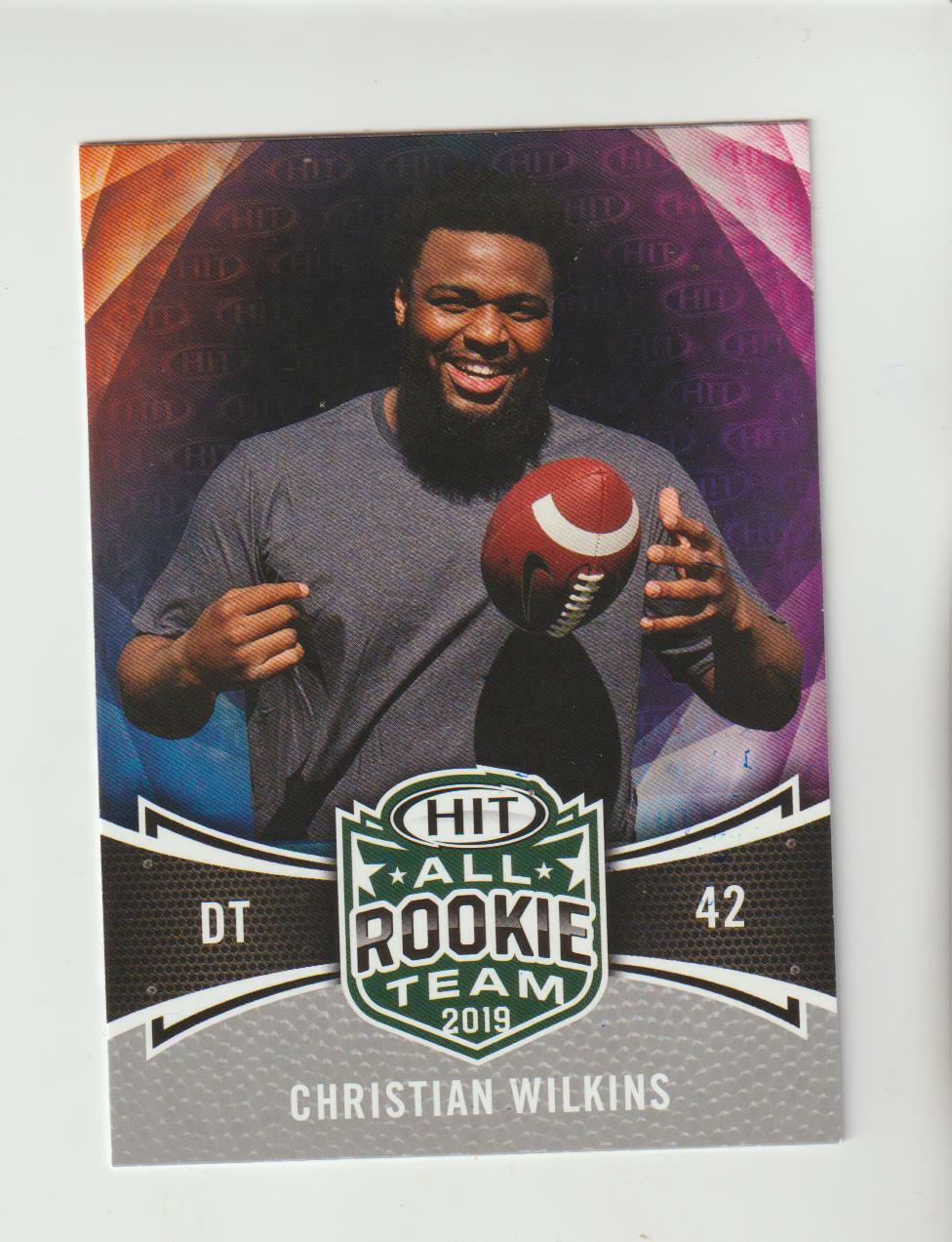 2019 SAGE Hit #140 Christian Wilkins rookie card, Miami Dolphins