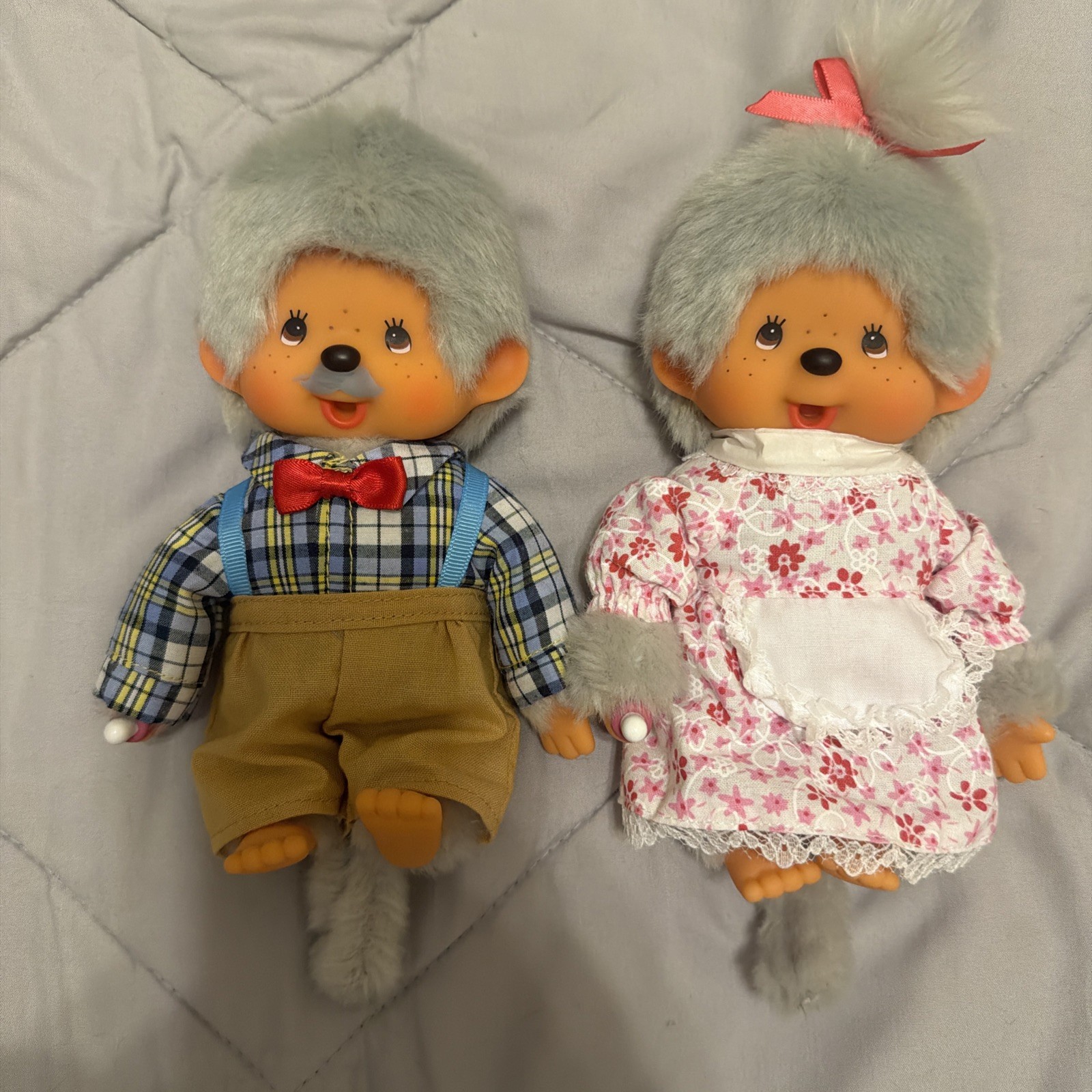Monchhichi Sekiguchi Grandparentsset  Grandpa  and Grandma Doll Set 8 inch
