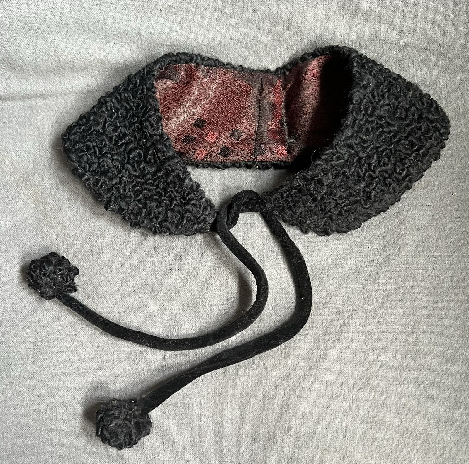 Vintage 1920a-1950s Removable COLLAR Faux Astrakhan Fur Vintage 1920a-1950s Removable COLLAR Faux Astrakhan Fur