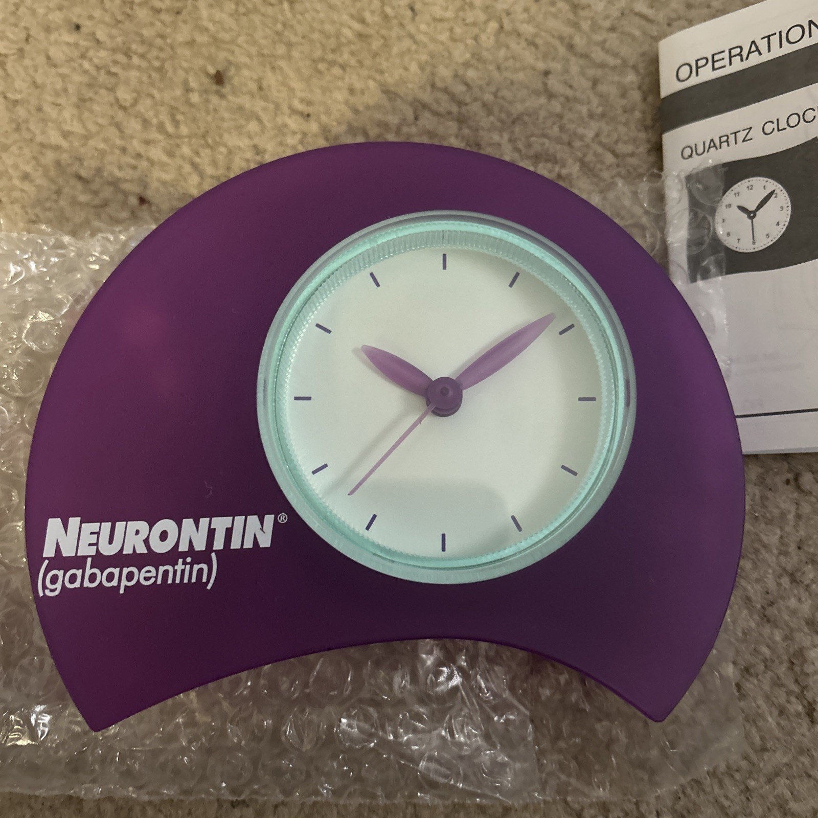 Vintage Drug Pharma Neurontin moon clock Space Age Purple Promo Drug Rep Vintage Drug Pharma Neurontin moon clock Space Age Purple Promo Drug Rep