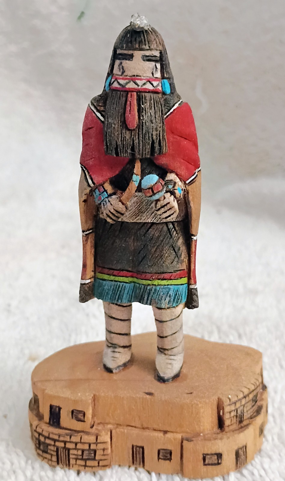 Minature Hopi Heoto Mana Kachina Signed Lawrence Maho Minature Hopi Heoto Mana Kachina Signed Lawrence Maho