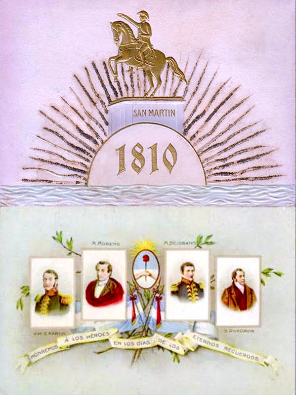 Argentinian Independence Poster c1910s San Martin 1810 Argentinian Independence Poster c1910s San Martin 1810