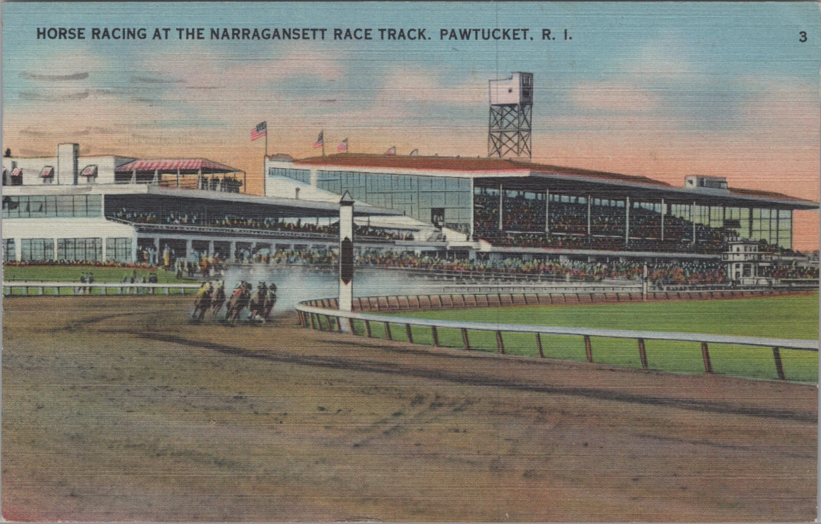 Horse Racing Narragansett Track Pawtucket, Rhode Island RI 1948 Postcard 6987c4 Horse Racing Narragansett Track Pawtucket, Rhode Island RI 1948 Postcard 6987c4
