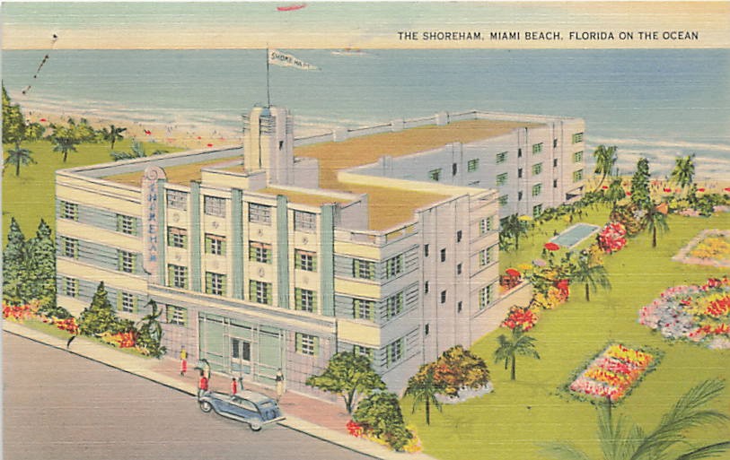 Postcard FL: The Shoreham Hotel, Miami Beach, Florida, Linen Postcard FL: The Shoreham Hotel, Miami Beach, Florida, Linen