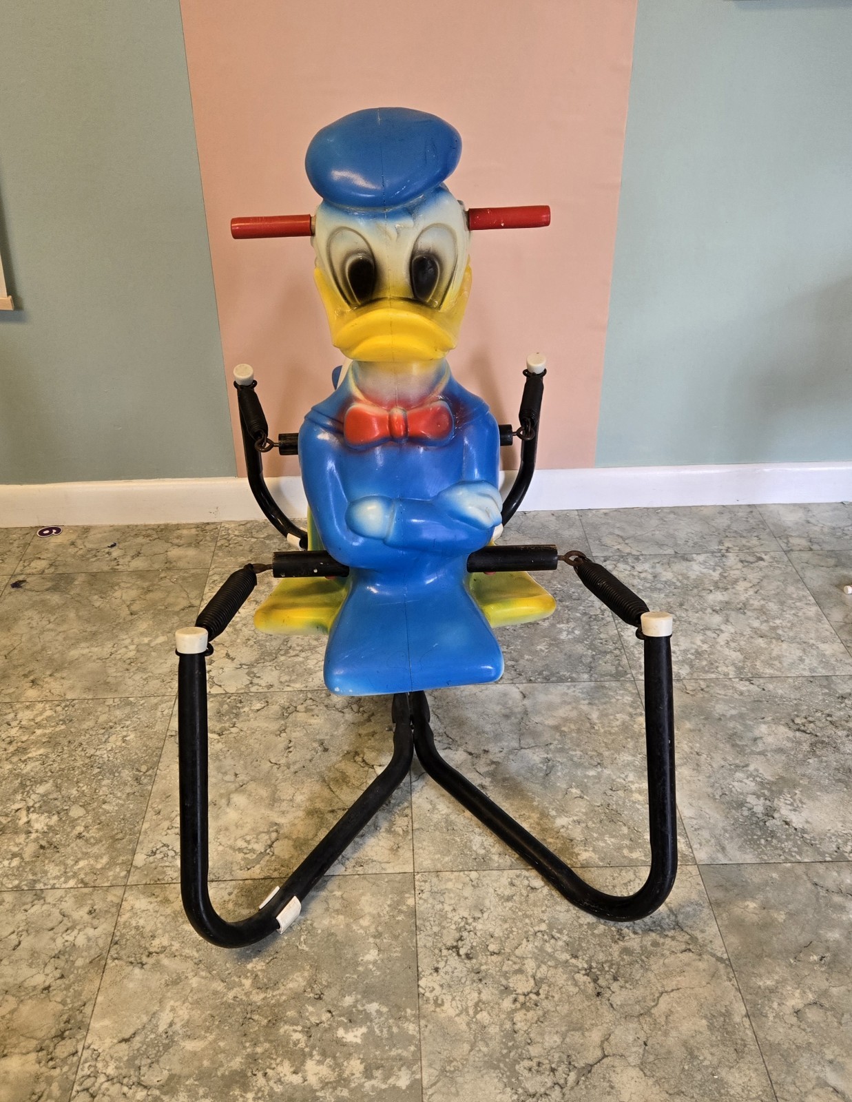 Vintage Disney 50s Rare Donald Duck Kiddie Ride Wonder Products Rocking Horse 