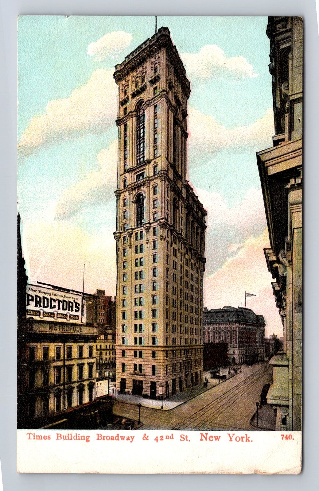 New York City NY- Times Building Broadway, Advertisement, Vintage Postcard