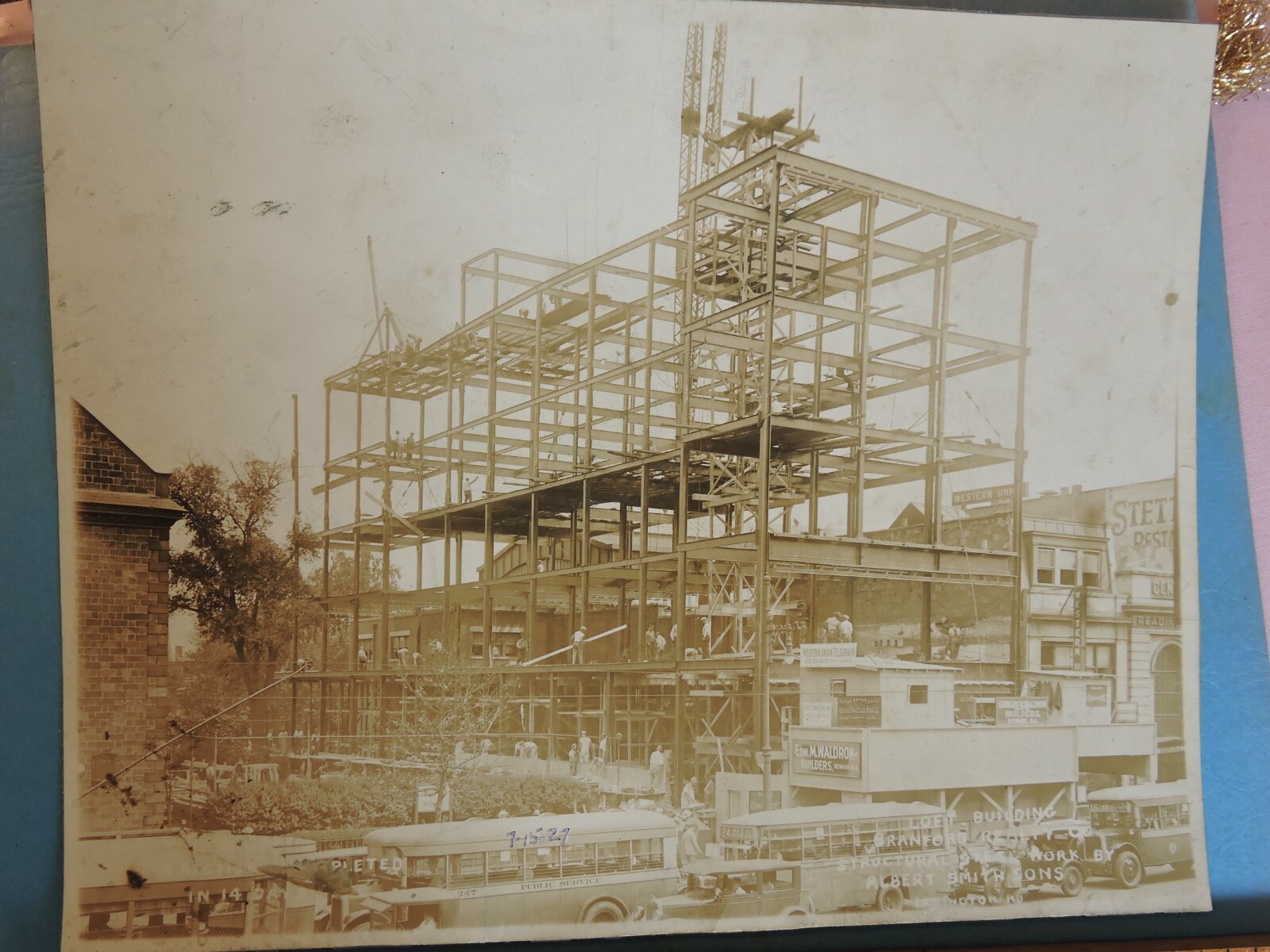 Orig c.1925 Smith Steel Framing Photo 14 Days Irvington Loft PSNJ New Jersey Orig c.1925 Smith Steel Framing Photo 14 Days Irvington Loft PSNJ New Jersey