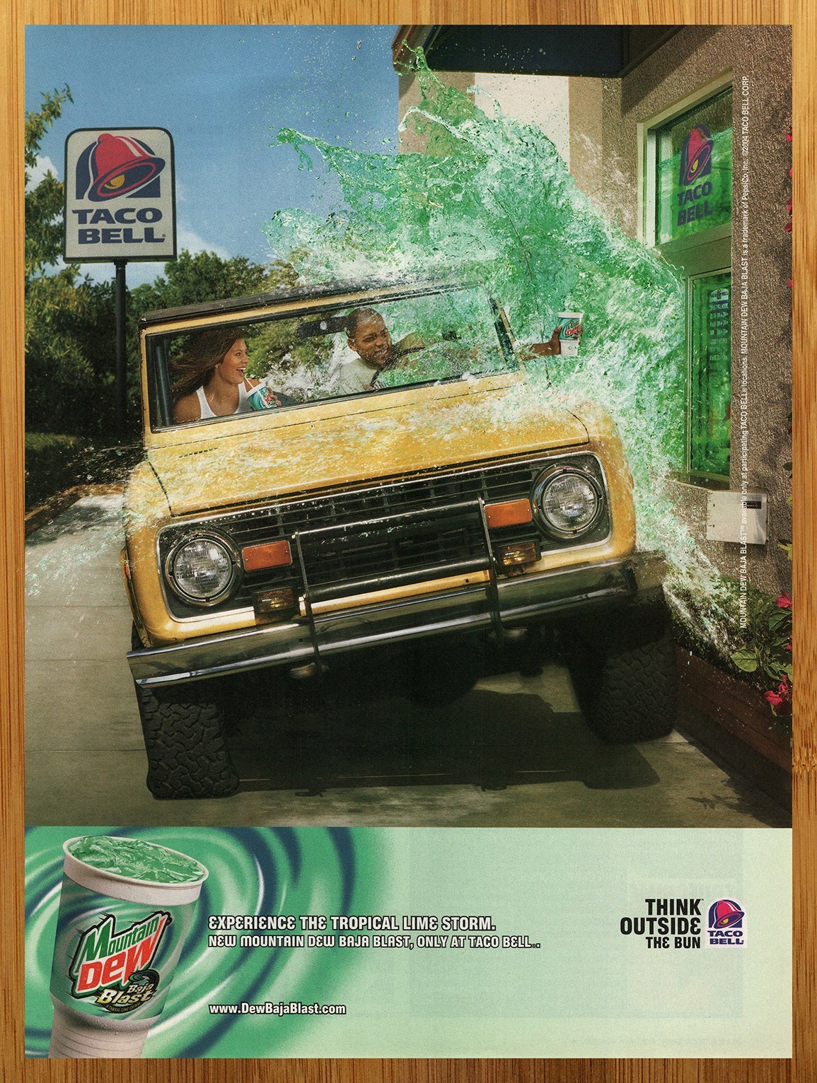2004 Taco Bell Mountain Dew Baja Blast Print Ad/Poster Fast Food Drink Art 00s