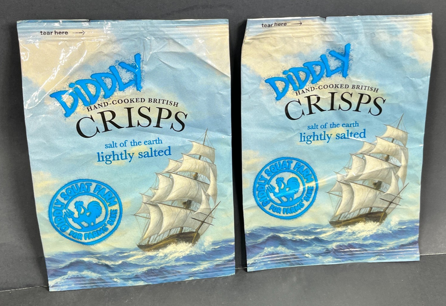 Jeremy Clarkson Diddly Squat Farm EMPTY Crisp Bags Advertising EMPTY X2 Jeremy Clarkson Diddly Squat Farm EMPTY Crisp Bags Advertising EMPTY X2