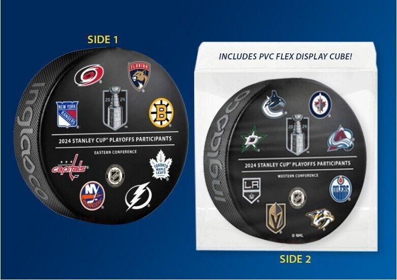 2024 STANLEY CUP PLAYOFFS PARTICIPANTS PUCK EASTERN WESTERN CONFERENCE TWO SIDED