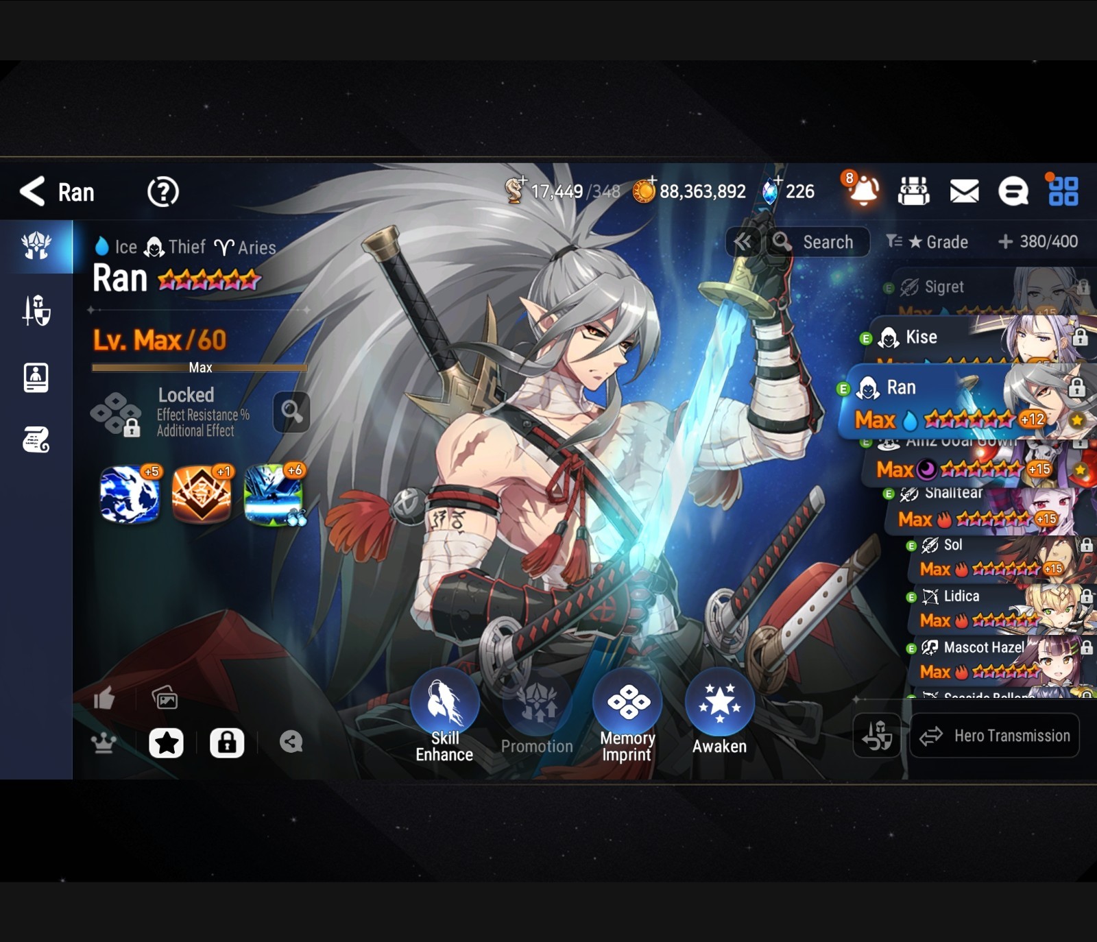 Epic seven account 228/368 Hero Journey (Rimaru, Arbiter Vildred, Luna) Epic seven account 228/368 Hero Journey (Rimaru, Arbiter Vildred, Luna)