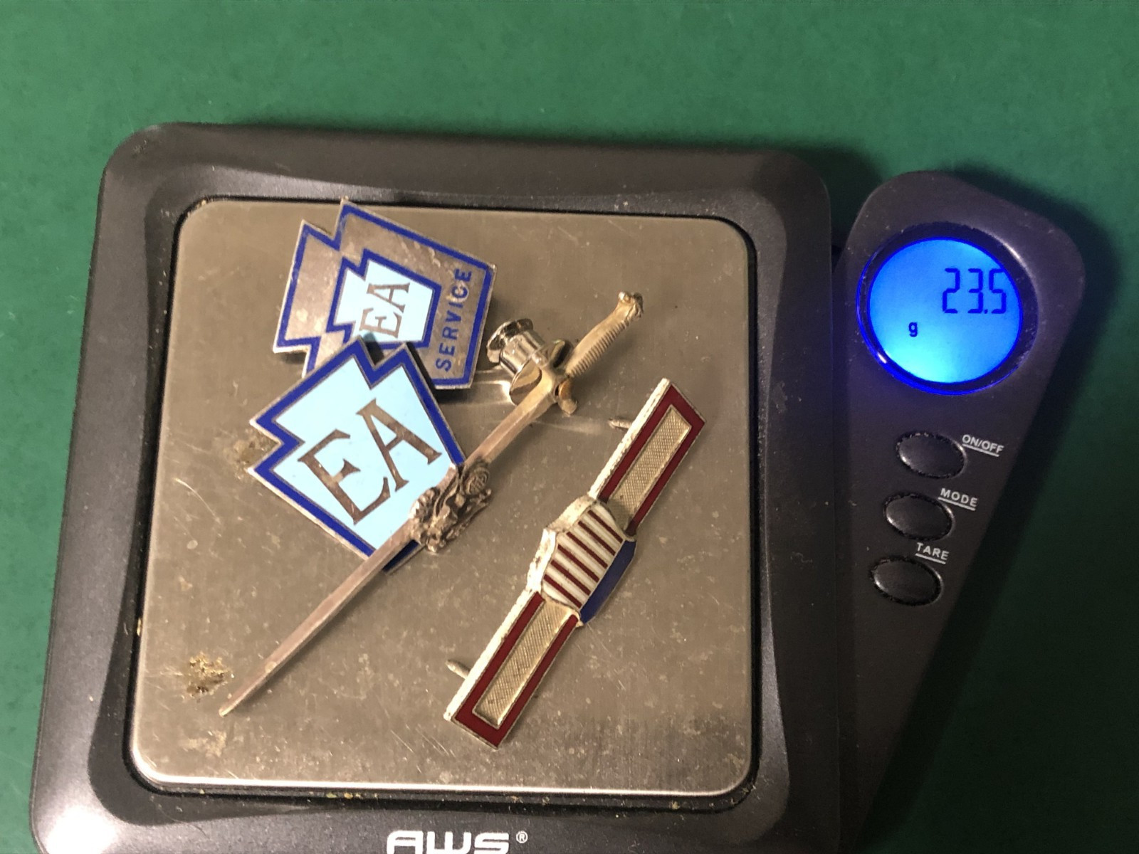 rare ww 2 sterling silver medals sword tie clasp pennsylvania medals 23.4 grams rare ww 2 sterling silver medals sword tie clasp pennsylvania medals 23.4 grams