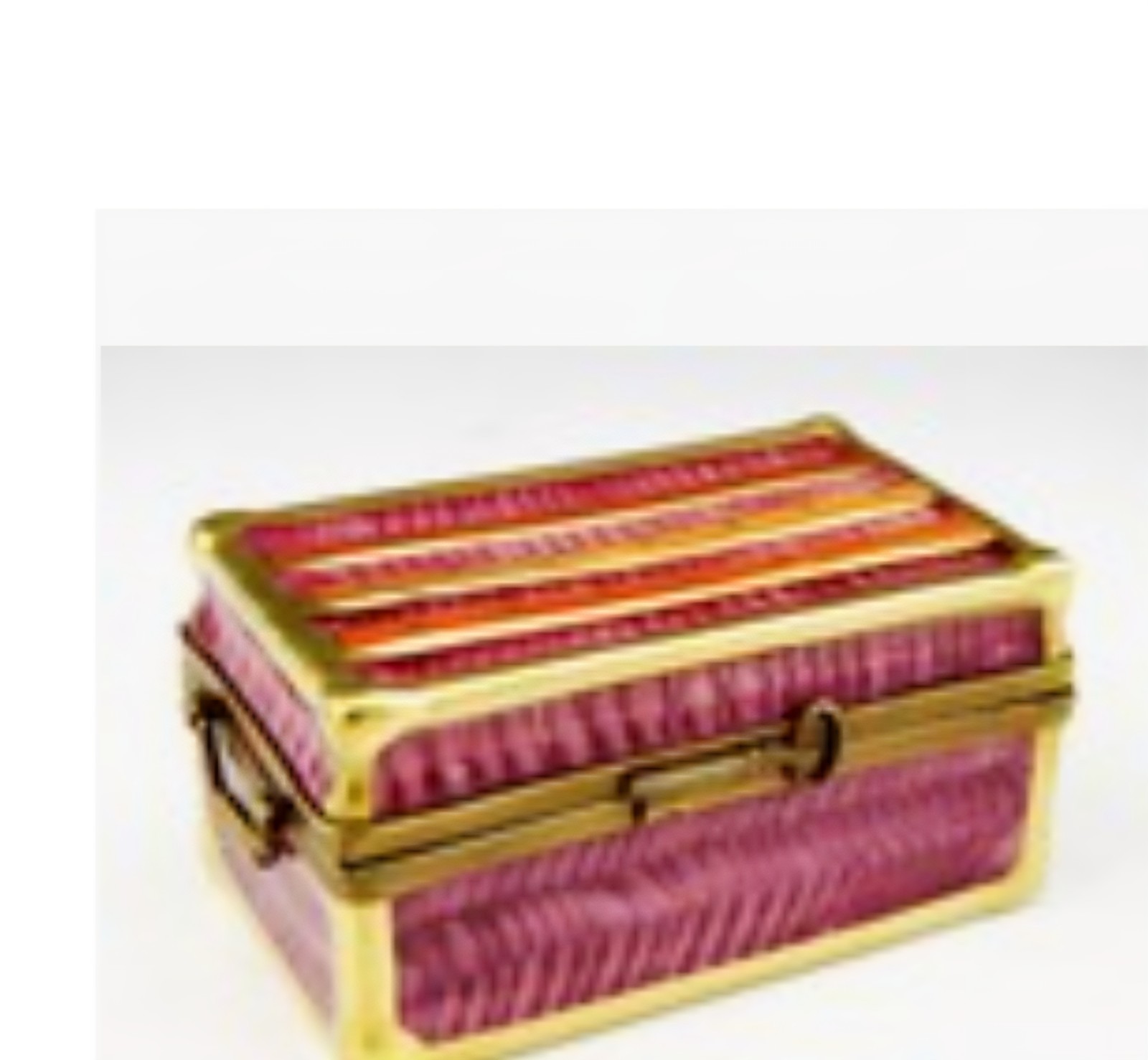RARE VINTAGE LIMOGES PEINT MAIN HAND PAINTED TRUNK MARQUE DEPOSSE TRINKET BOX