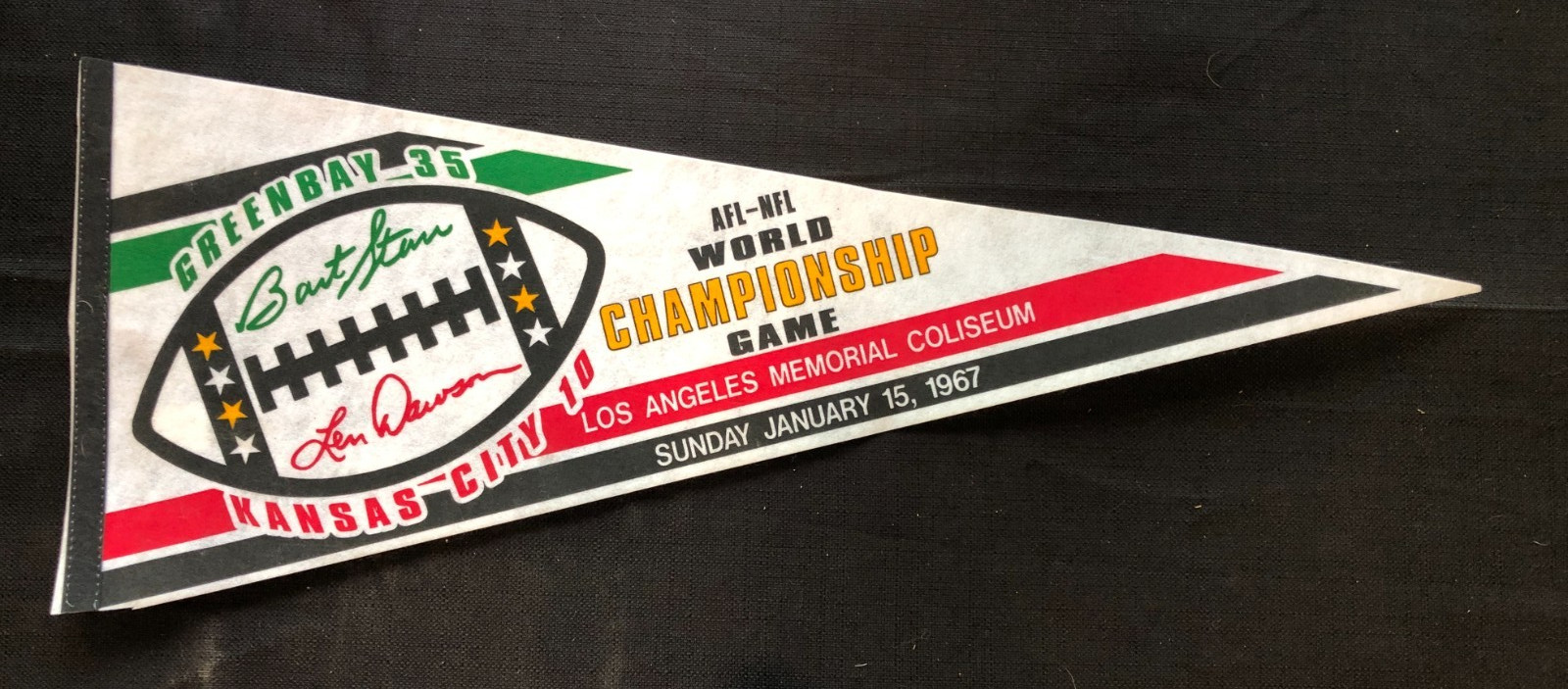 Packers Chiefs 1967 World Championship VINTAGE NFL Football Full Size Pennant Packers Chiefs 1967 World Championship VINTAGE NFL Football Full Size Pennant