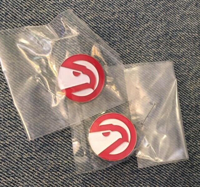 Two Atlanta Hawks Pac Man Logo NBA Pins
