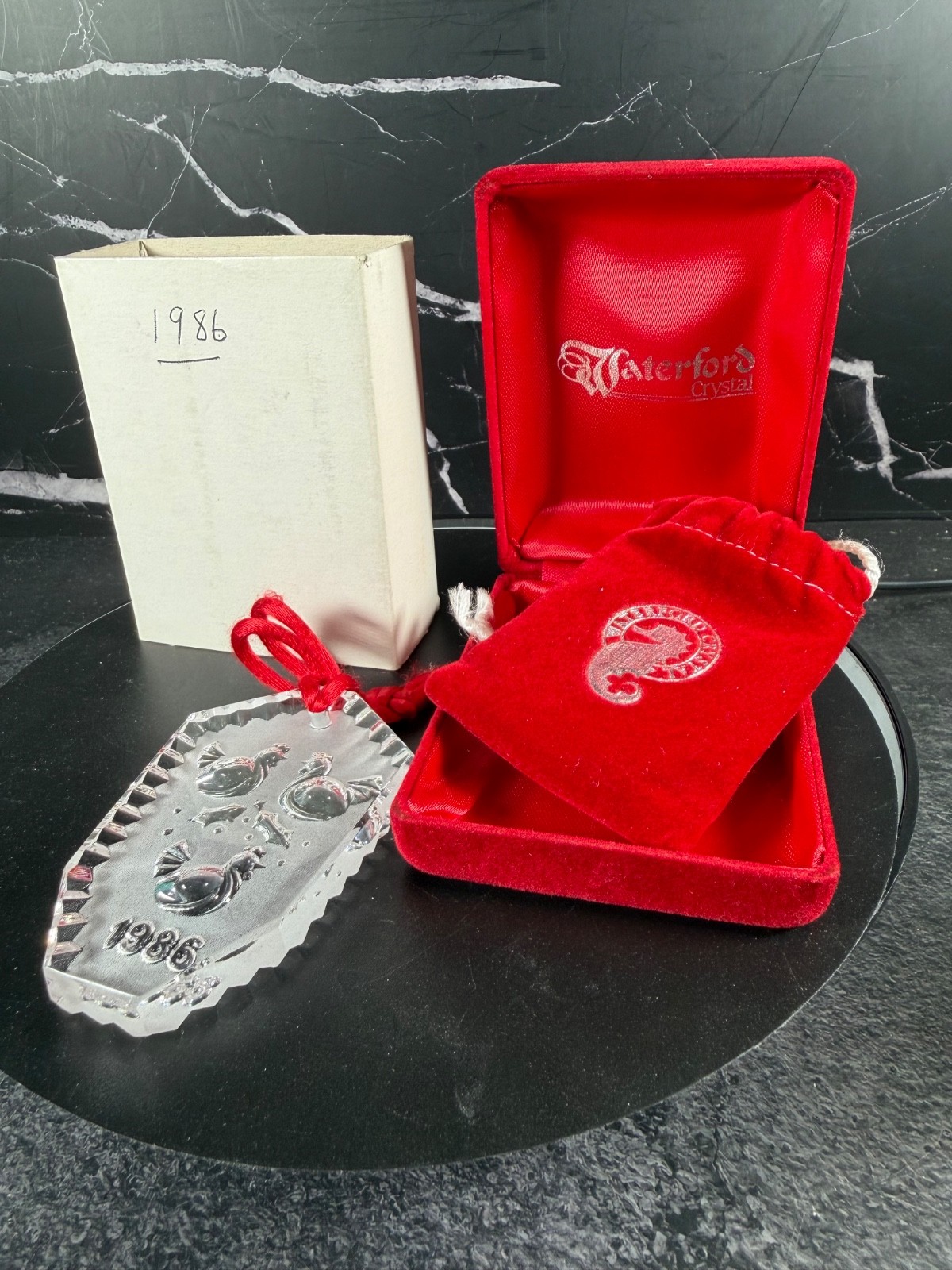 Waterford Crystal Ornament 1986 \'12 Days of Christmas\' Three French Hens Waterford Crystal Ornament 1986 \'12 Days of Christmas\' Three French Hens