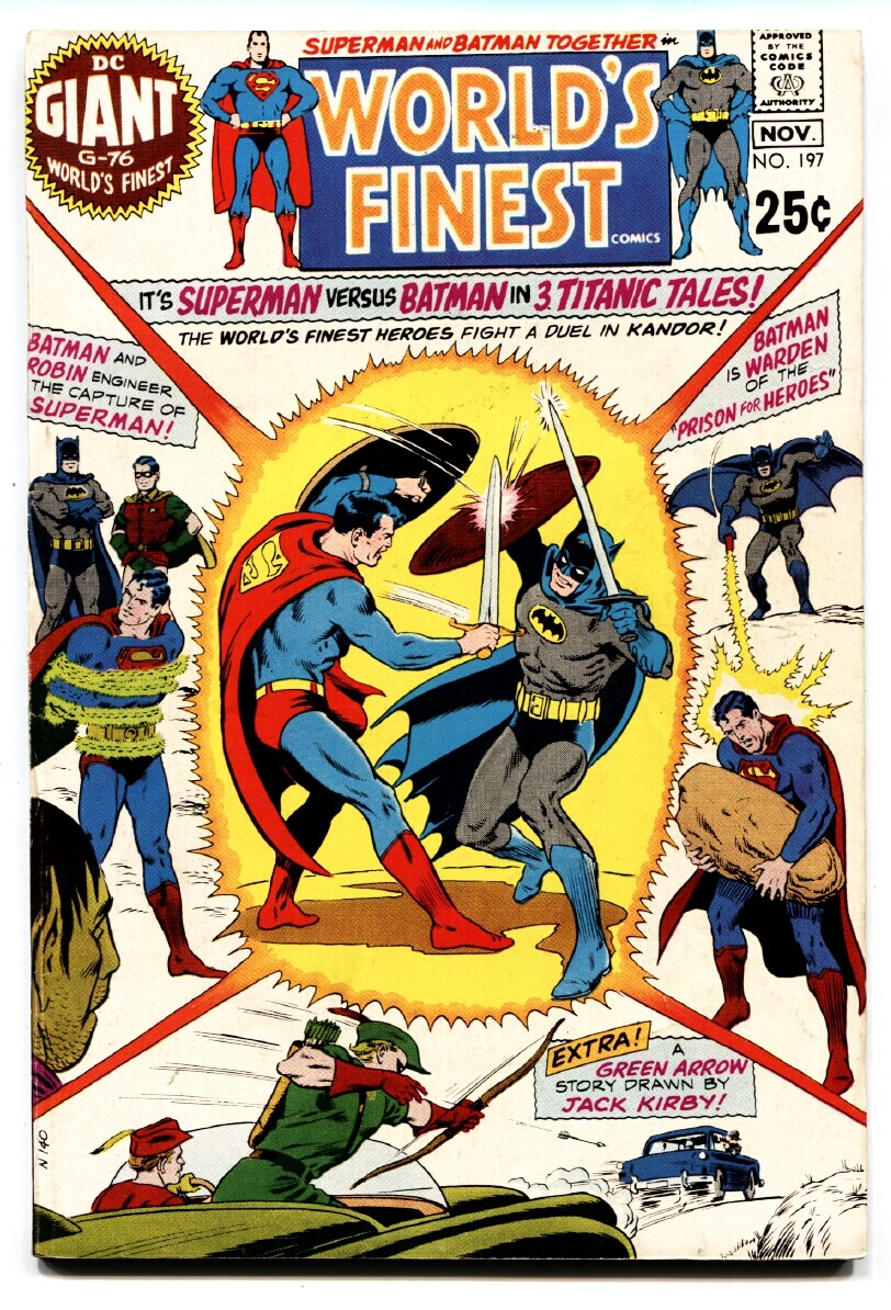WORLDS FINEST #197 comic book 1970 SUPERMAN-BATMAN-Green Arrow WORLDS FINEST #197 comic book 1970 SUPERMAN-BATMAN-Green Arrow