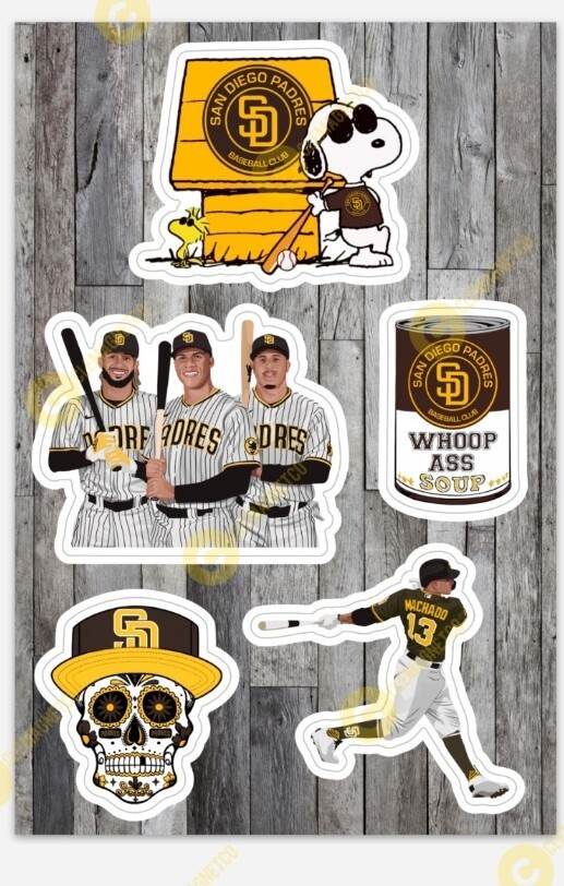 San Diego Padres STICKER sheet - California Baseball MLB Stickers San Diego Padres STICKER sheet - California Baseball MLB Stickers