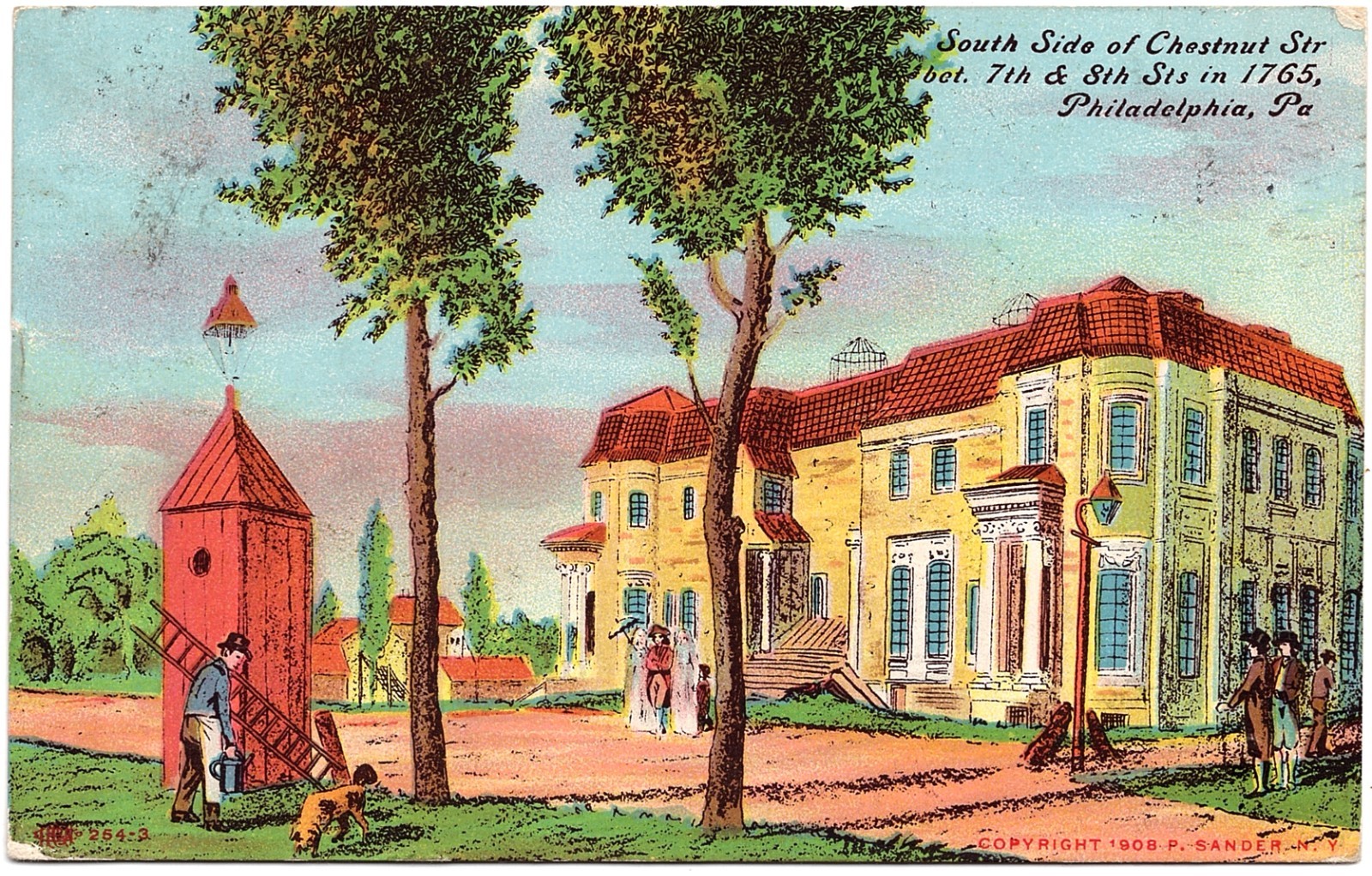 1908 Philadelphia PA South Side Chestnut St. Between 7th & 8th in 1765 Postcard 1908 Philadelphia PA South Side Chestnut St. Between 7th & 8th in 1765 Postcard