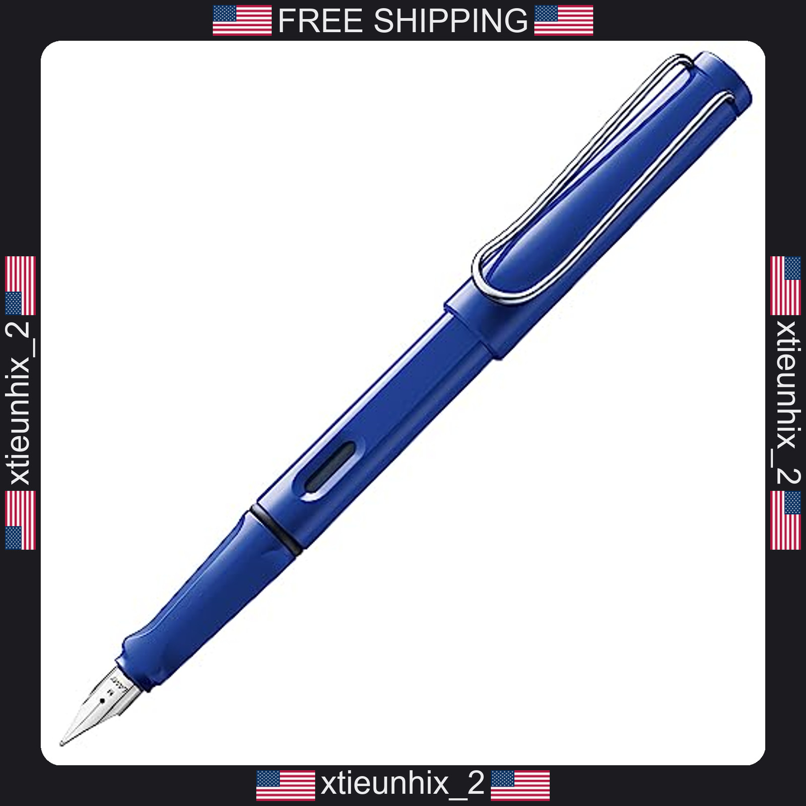 LAMY Safari Fountain Pen Blue Ergonomic Grip Steel Nib for Writing & Calligraphy
