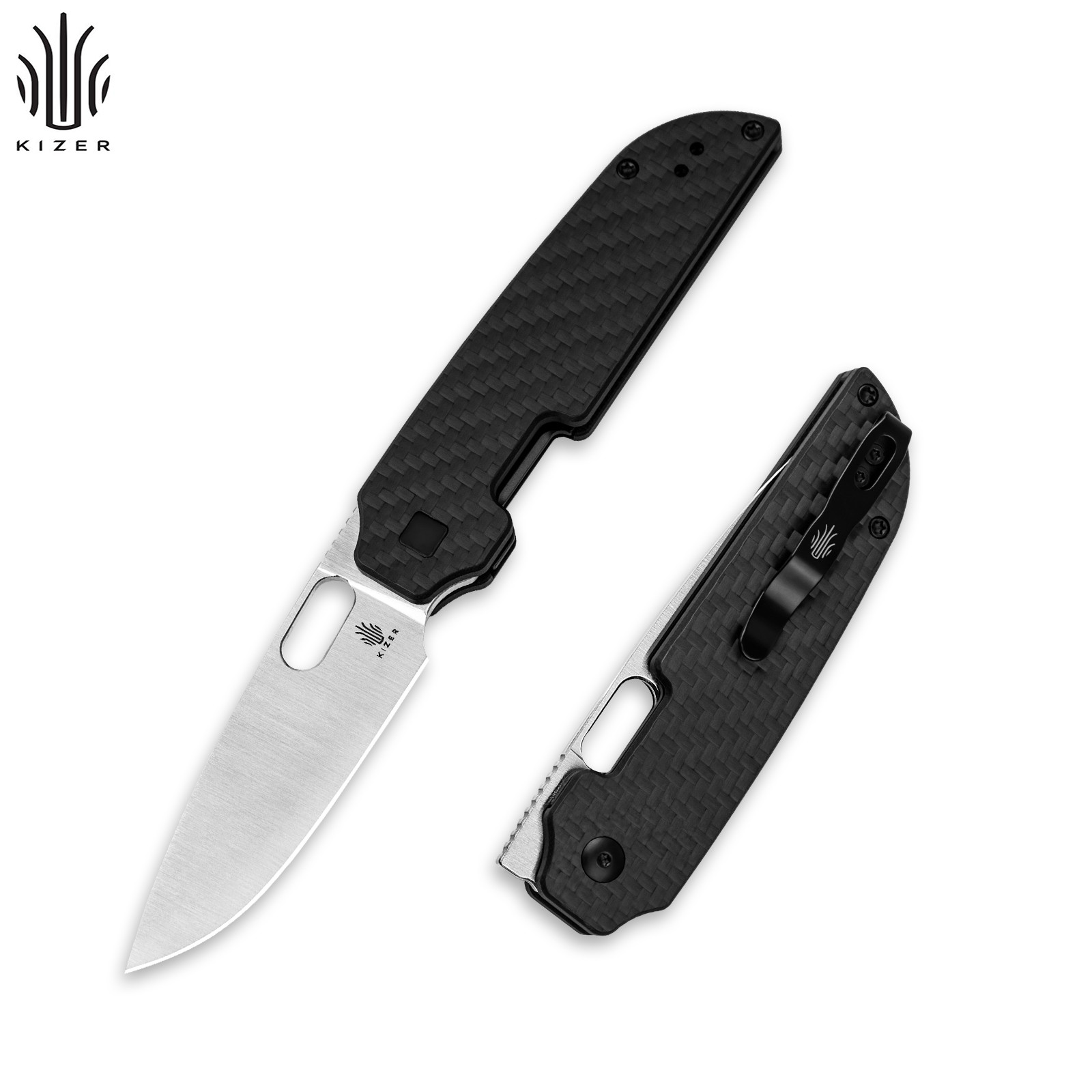Kizer Varatas Drop Point Folding Knife Nitro-V Blade Carbon Fiber Handle V3637A2 Kizer Varatas Drop Point Folding Knife Nitro-V Blade Carbon Fiber Handle V3637A2