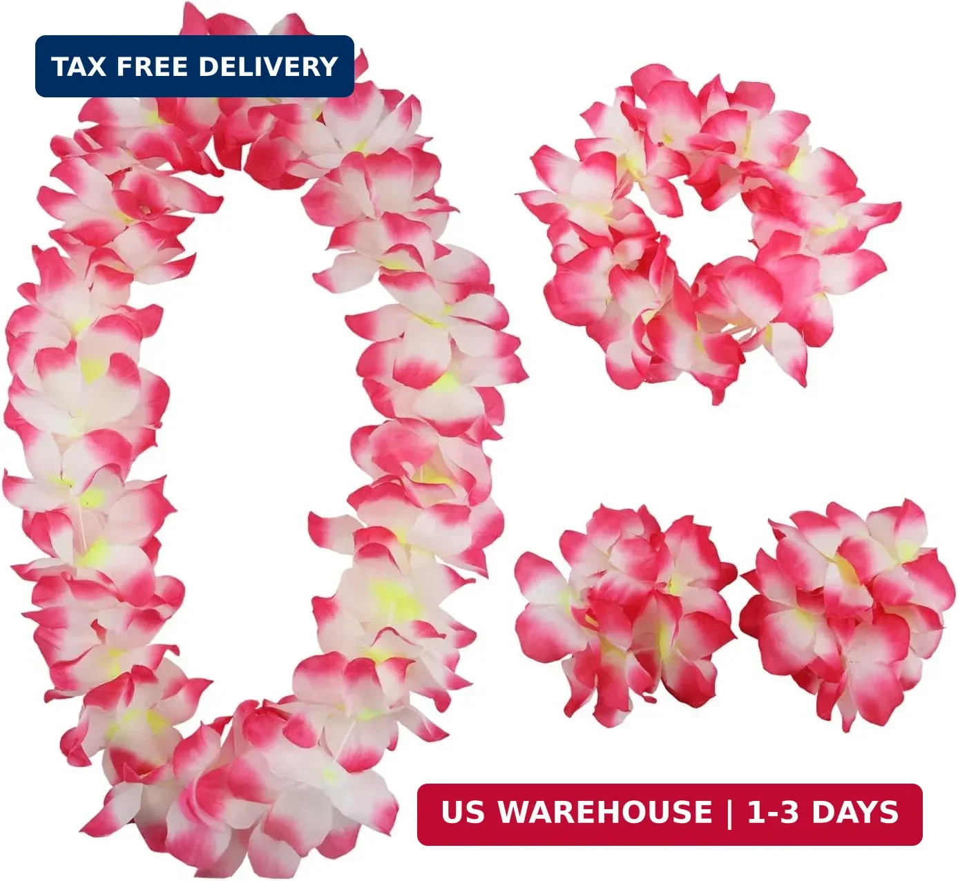 Hawaiian Leis Set,Hawaiian Luau Flower Leis Necklace Headband Bracelets Set,Esse Hawaiian Leis Set,Hawaiian Luau Flower Leis Necklace Headband Bracelets Set,Esse