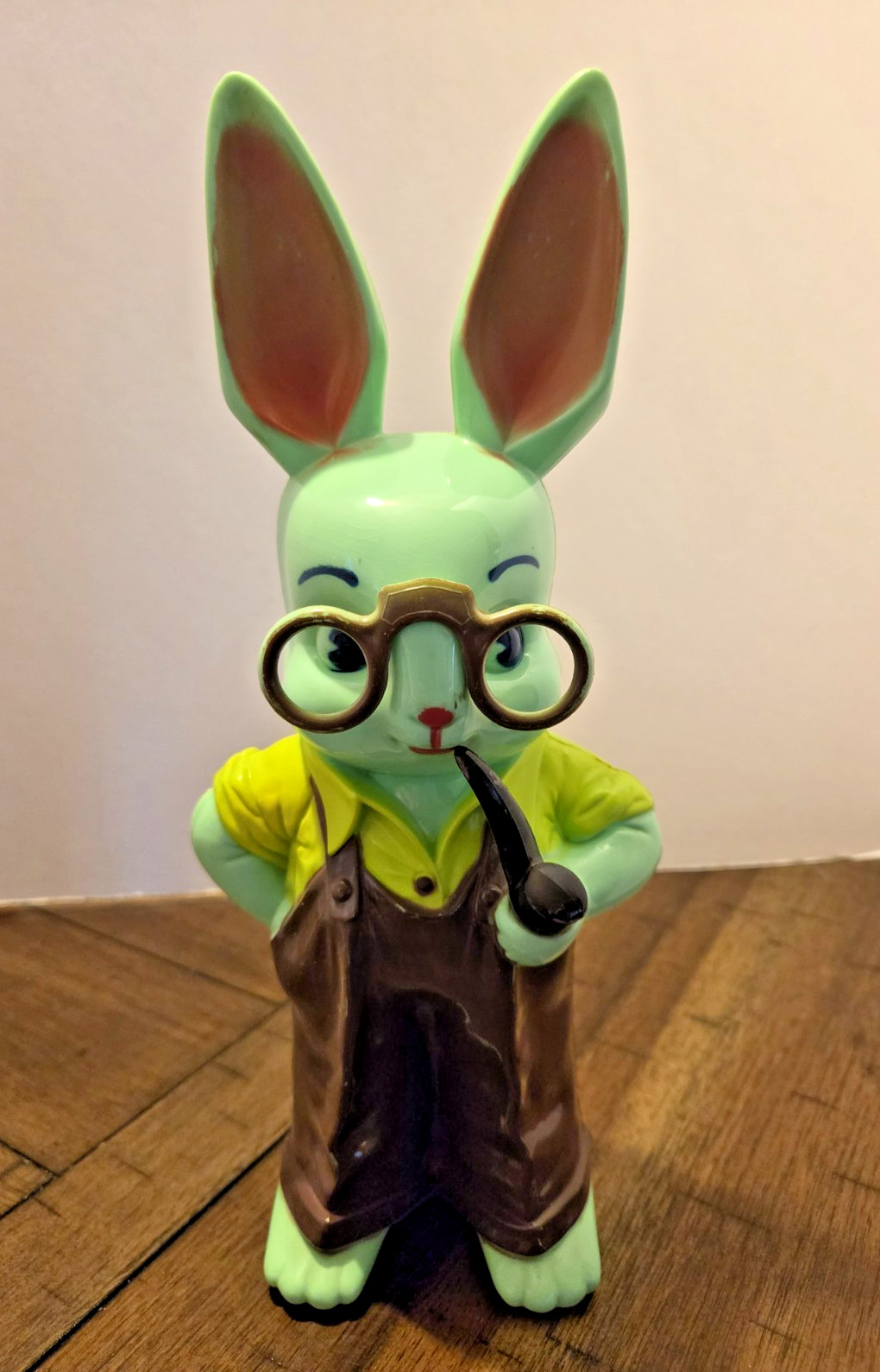 Knickerbocker VTG 1950\'s Easter Bunny Large Plastic Toy Bank With Bottom Plug