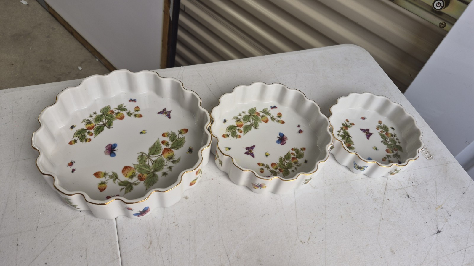 Vintage Lenwile Ardalt 3 Fluted Porcelain Nesting Quiche/Tart Baking Dishes Vintage Lenwile Ardalt 3 Fluted Porcelain Nesting Quiche/Tart Baking Dishes
