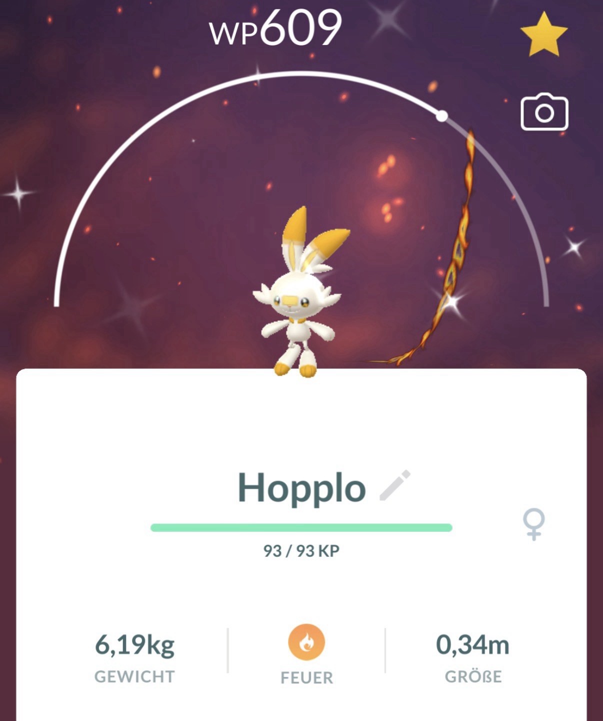 Pokemon Go Shiny Dyna Hopplo / Scorbunny