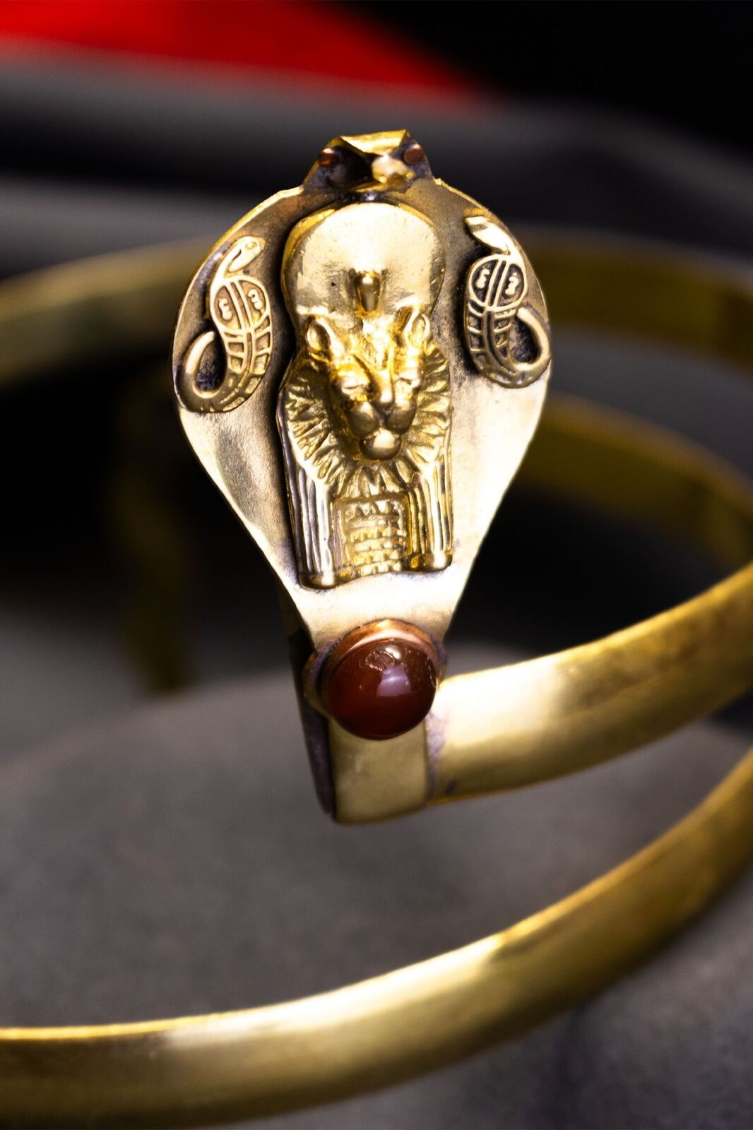Egyptian crown with the cobra and Goddess Sekhmet, made in Egypt with care