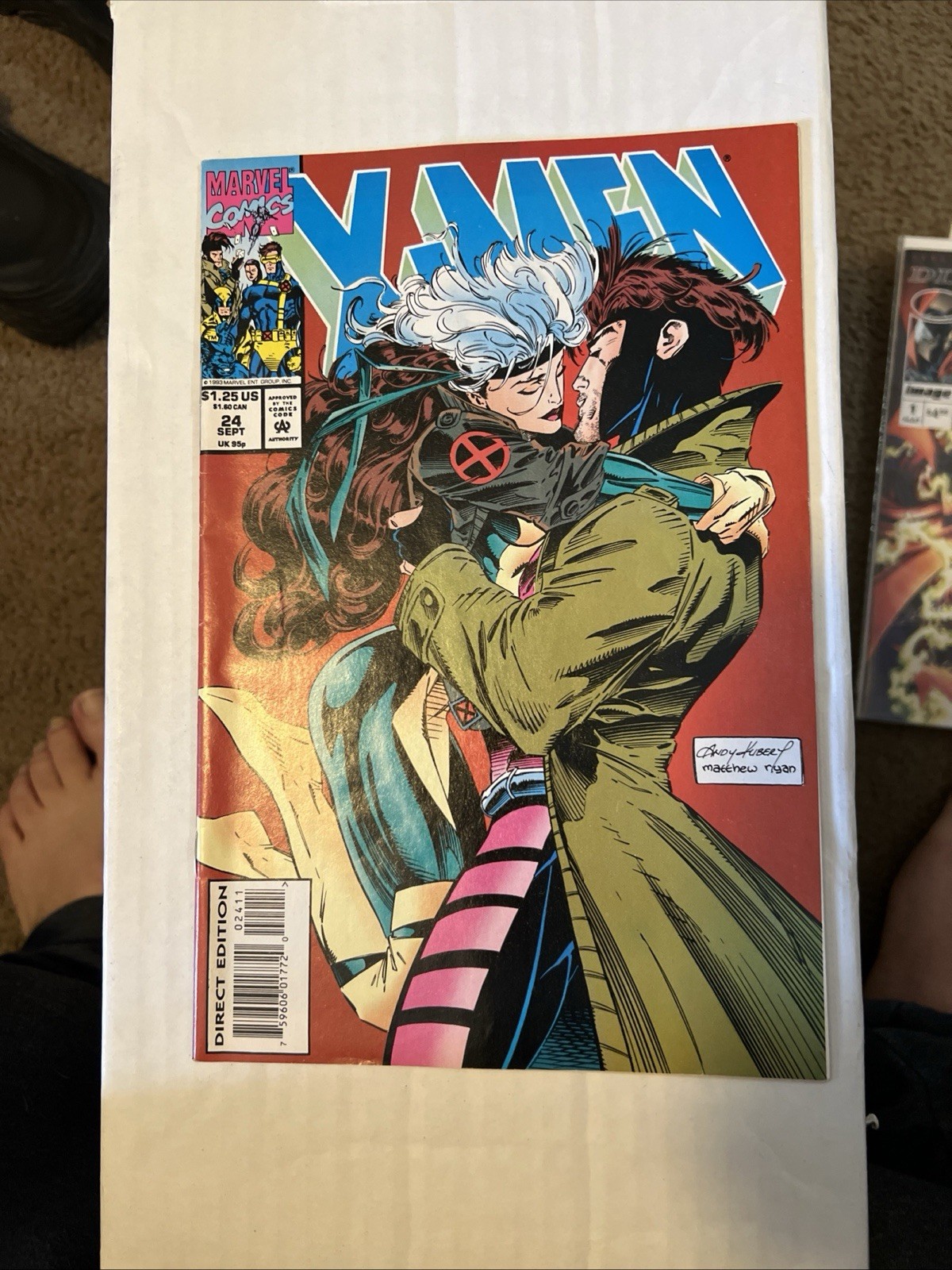 X-Men #24 Marvel Comic From 1993 Rogue & Gambit Iconic Kiss Cover X-Men #24 Marvel Comic From 1993 Rogue & Gambit Iconic Kiss Cover