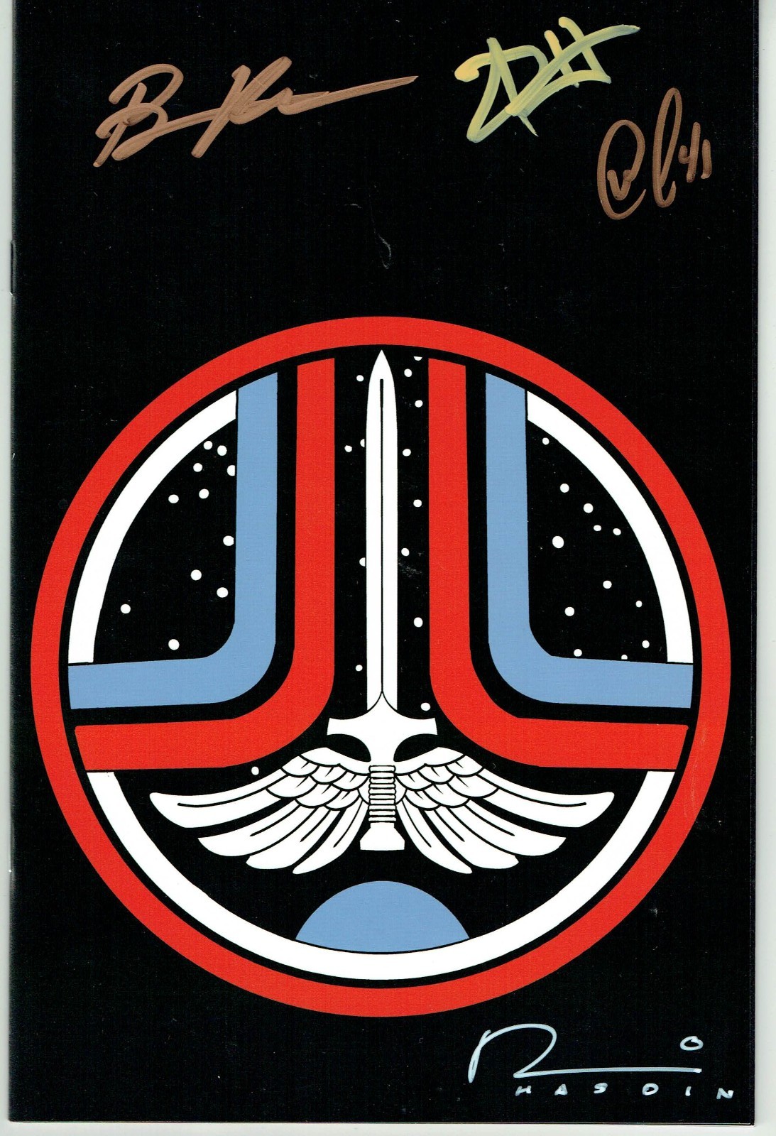 The Last Starfighter #1 Emblem Variant by Chad Hardin 4xSIGNED The Last Starfighter #1 Emblem Variant by Chad Hardin 4xSIGNED