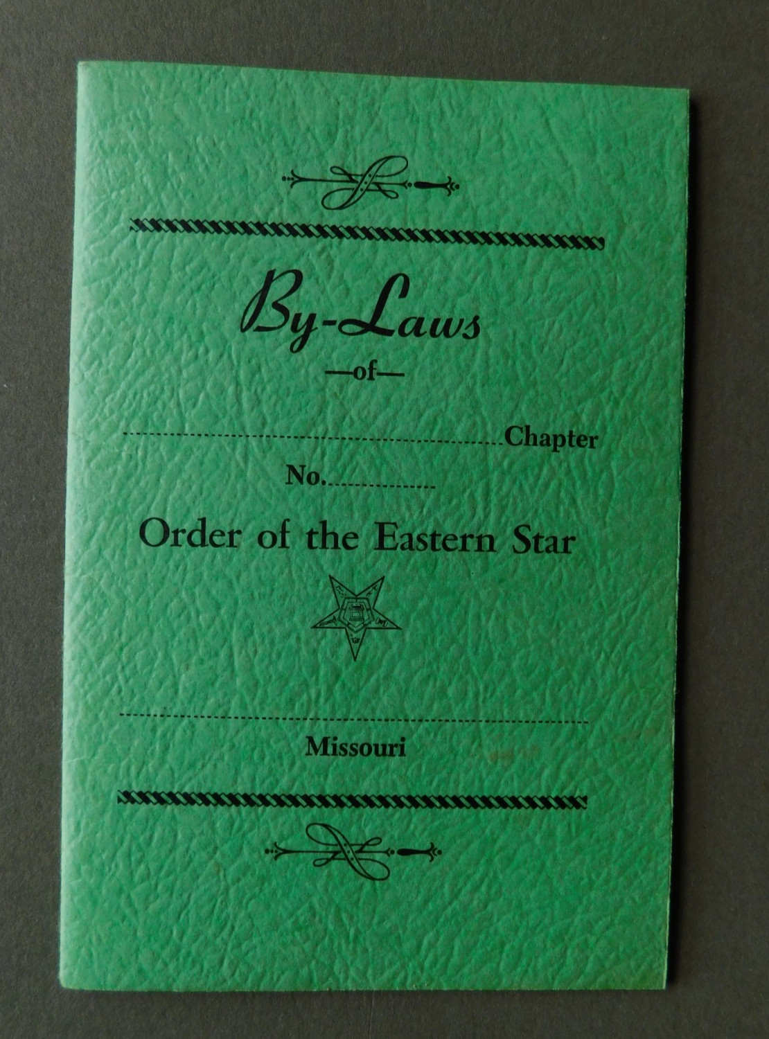 By-Laws of Order of the Eastern Star: Missouri - Vintage booklet - no writing