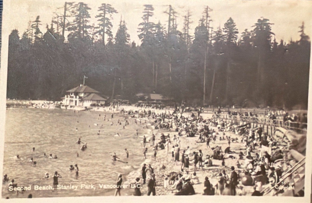 Vintage RPPC Second Beach Stanley Park Vancouver BC Crowd Scene Canada Postcard Vintage RPPC Second Beach Stanley Park Vancouver BC Crowd Scene Canada Postcard