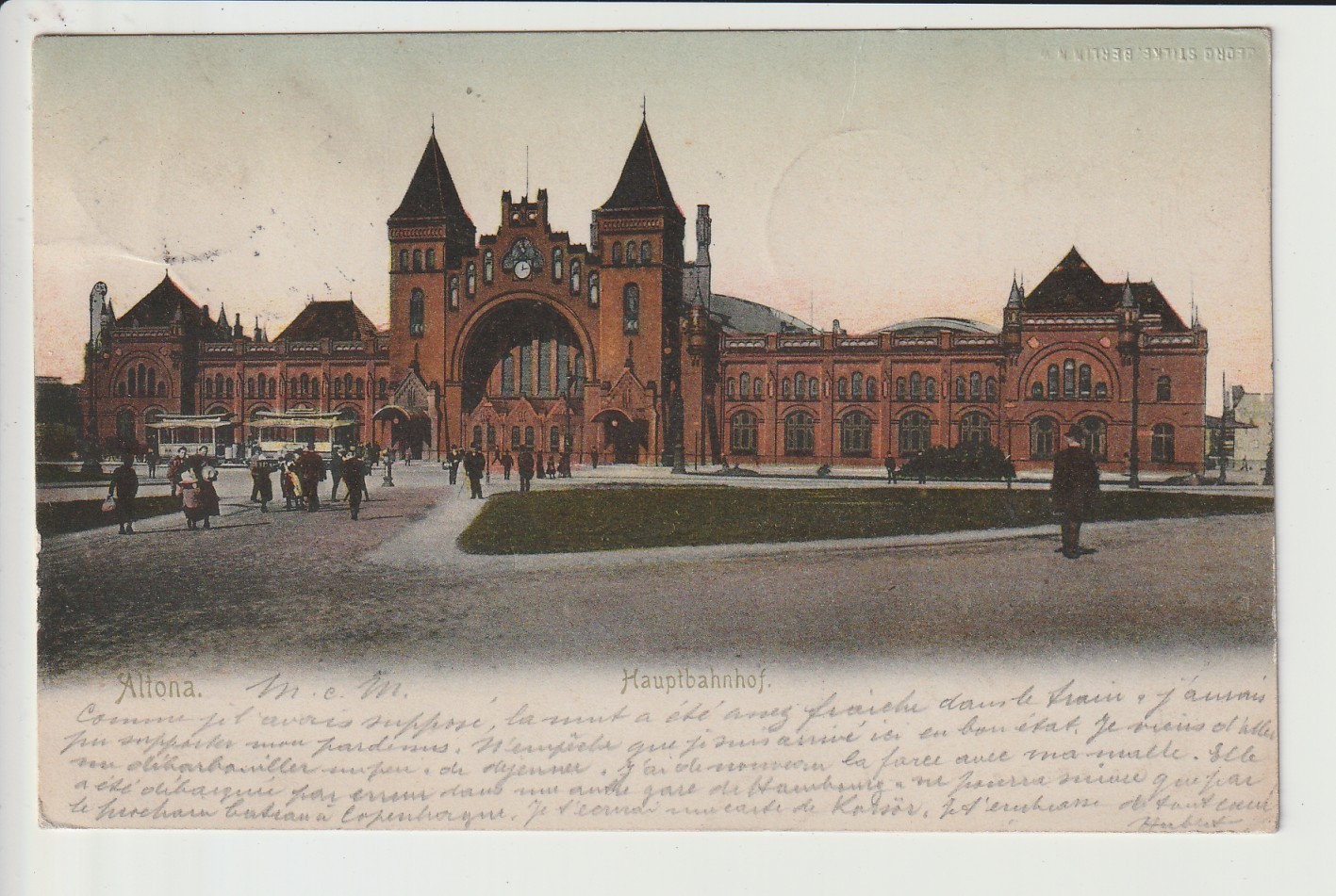 Postcard Hamburg-Altona, main station very old Postcard Hamburg-Altona, main station very old