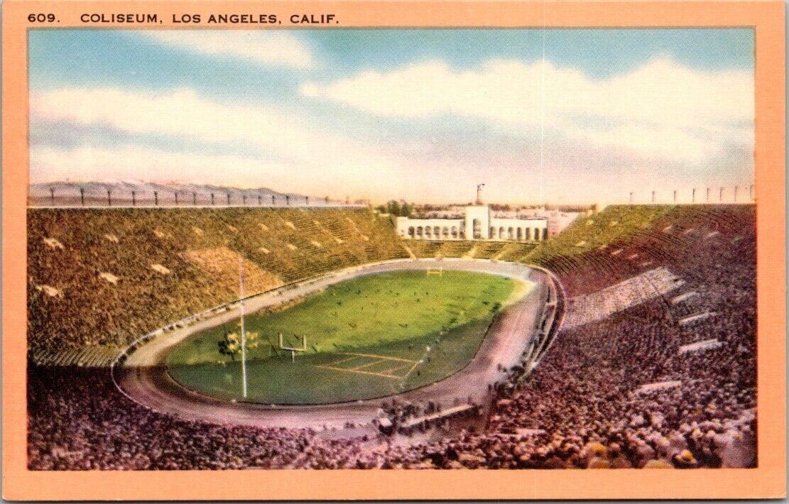 Los Angeles CA California LA Memorial Coliseum Vintage Postcard Unposted Unused