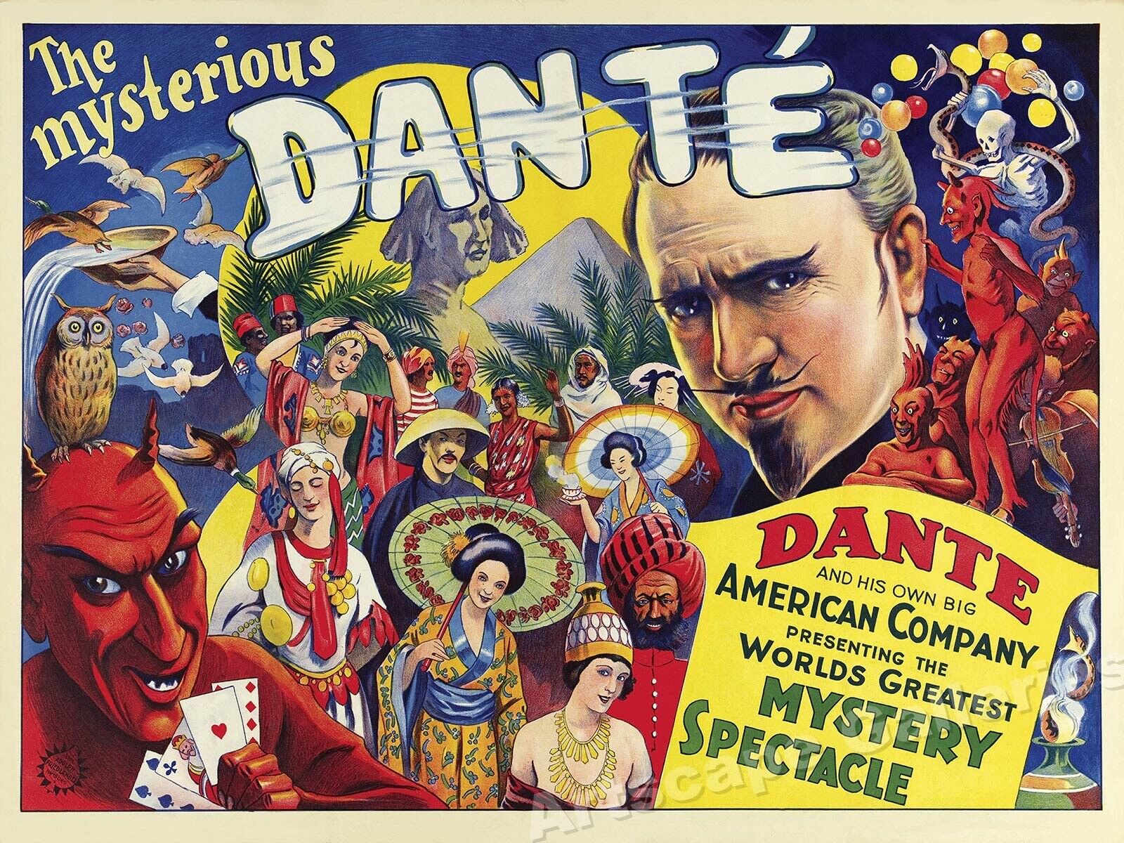 1931 Vintage Style Magic Poster - Dante Mystery Spectacle - 24x32