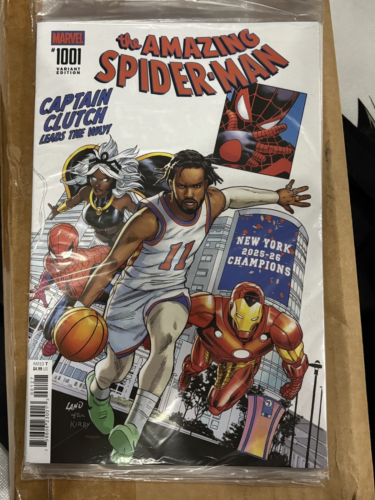 AMAZING SPIDER-MAN #1001 JALEN BRUNSON NY KNICKS NYCC 2026 EXCLUSIVE NM IN-HAND AMAZING SPIDER-MAN #1001 JALEN BRUNSON NY KNICKS NYCC 2026 EXCLUSIVE NM IN-HAND
