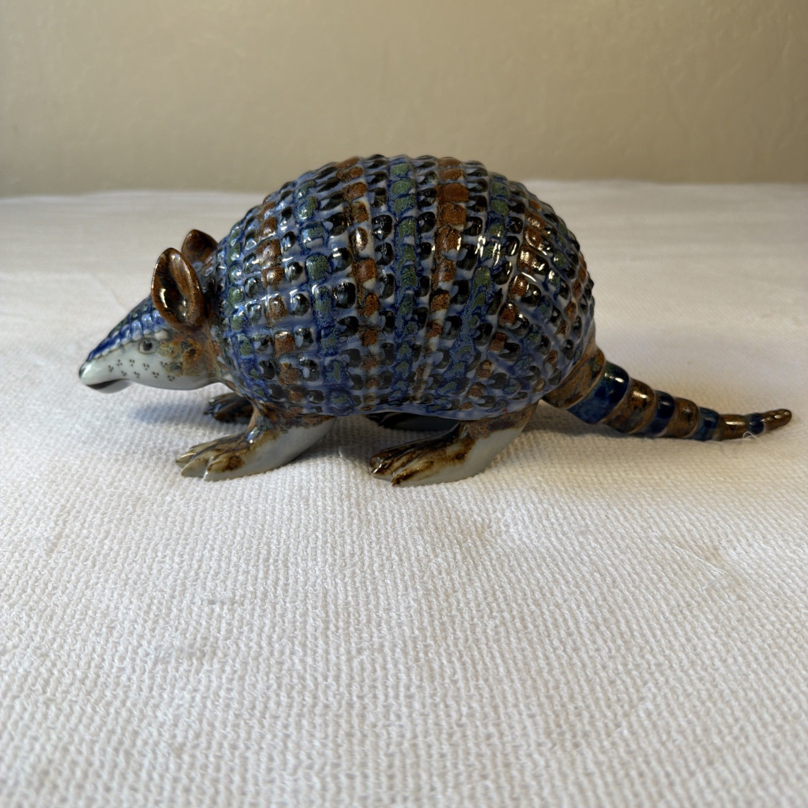 Vintage Ken Edwards Pottery Armadillo Blue Color 12 Vintage Ken Edwards Pottery Armadillo Blue Color 12