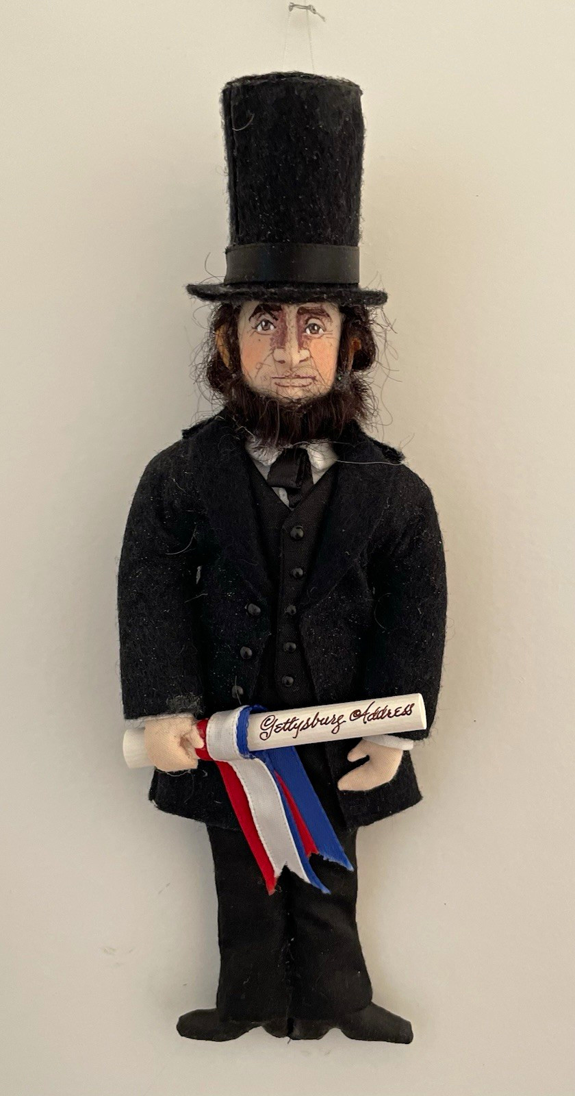 Abraham Lincoln-Gladys Boalt ornament-8.5”h-Signed-EUC