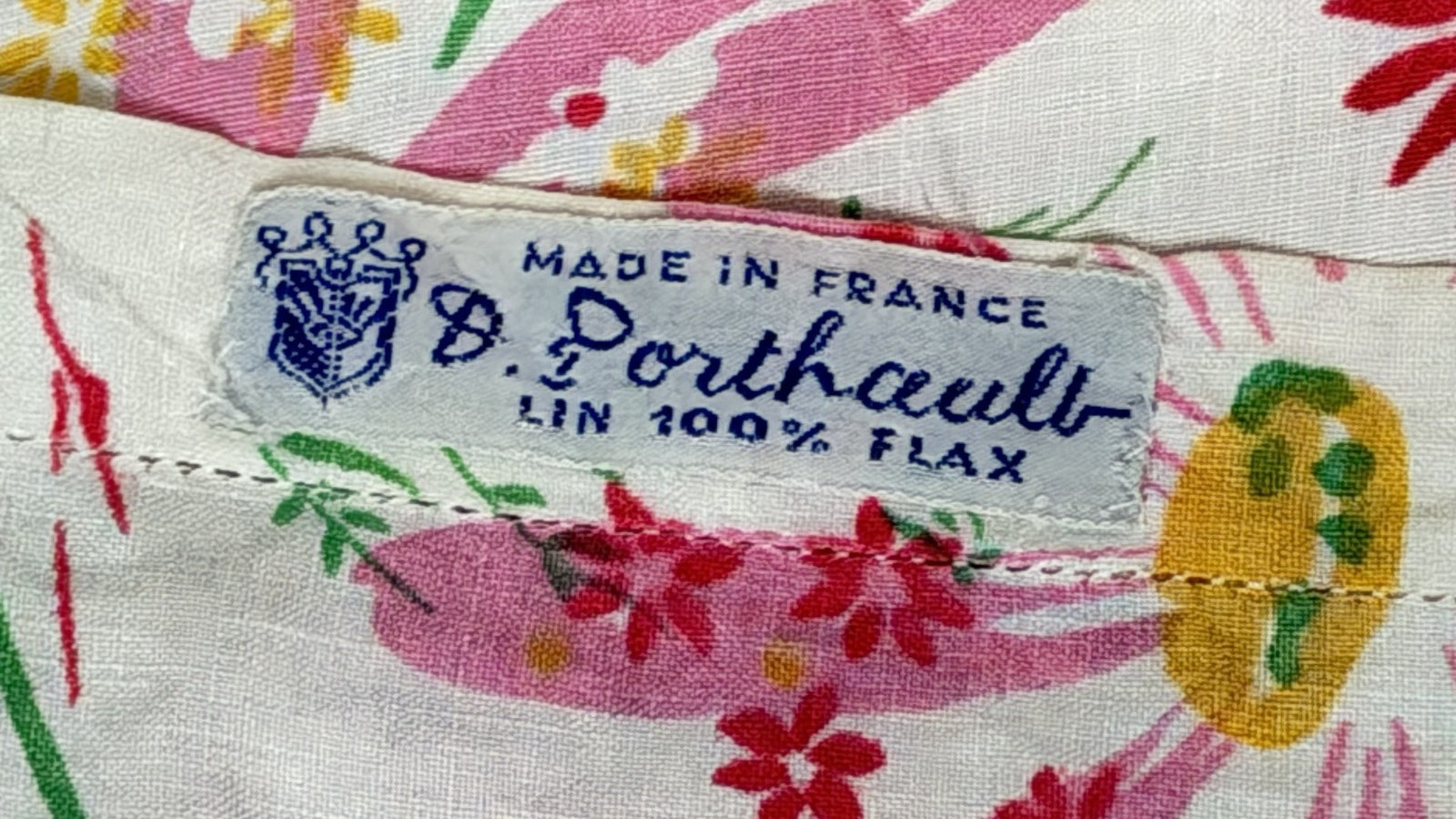 Vintage D. Porthault Pink Daisy Floral Pillow Sham Scalloped Linen 19.5x28 AS-IS