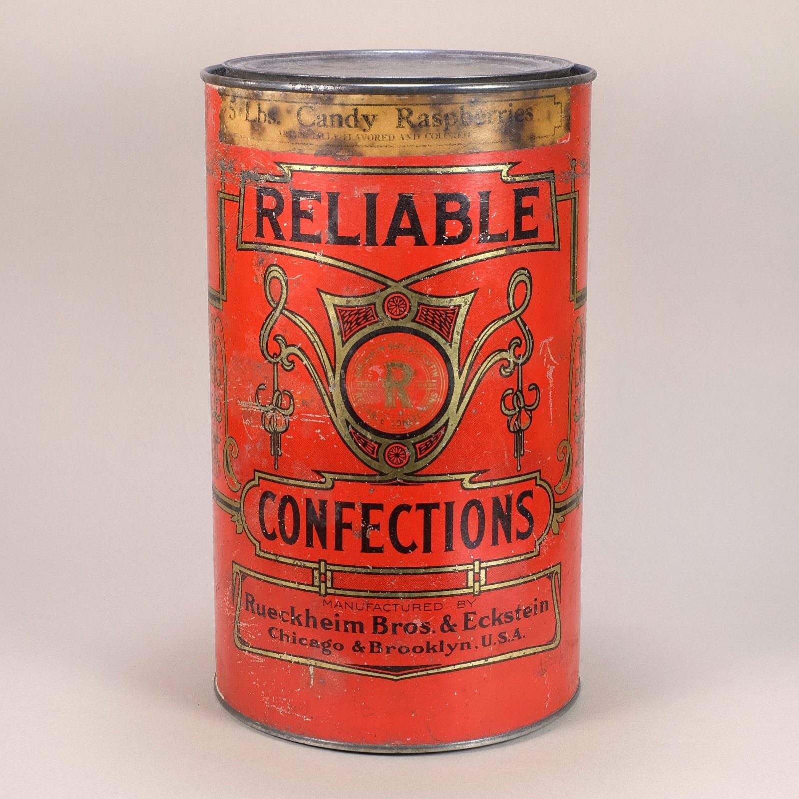 1910s Rare Reliable Confections Advertising Antique Tin 9