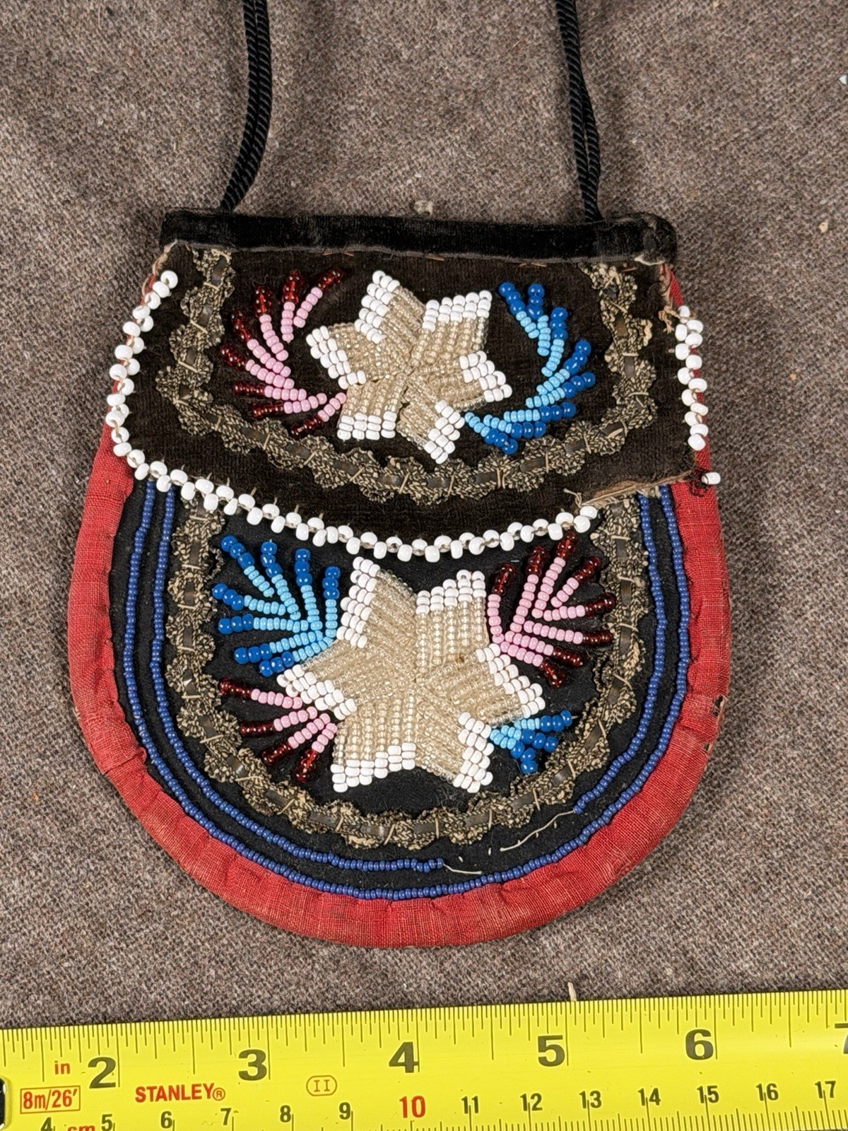 Antique Beaded Purse Iroquois Made Beaded Purse Vintage Naive American Bead Work Antique Beaded Purse Iroquois Made Beaded Purse Vintage Naive American Bead Work