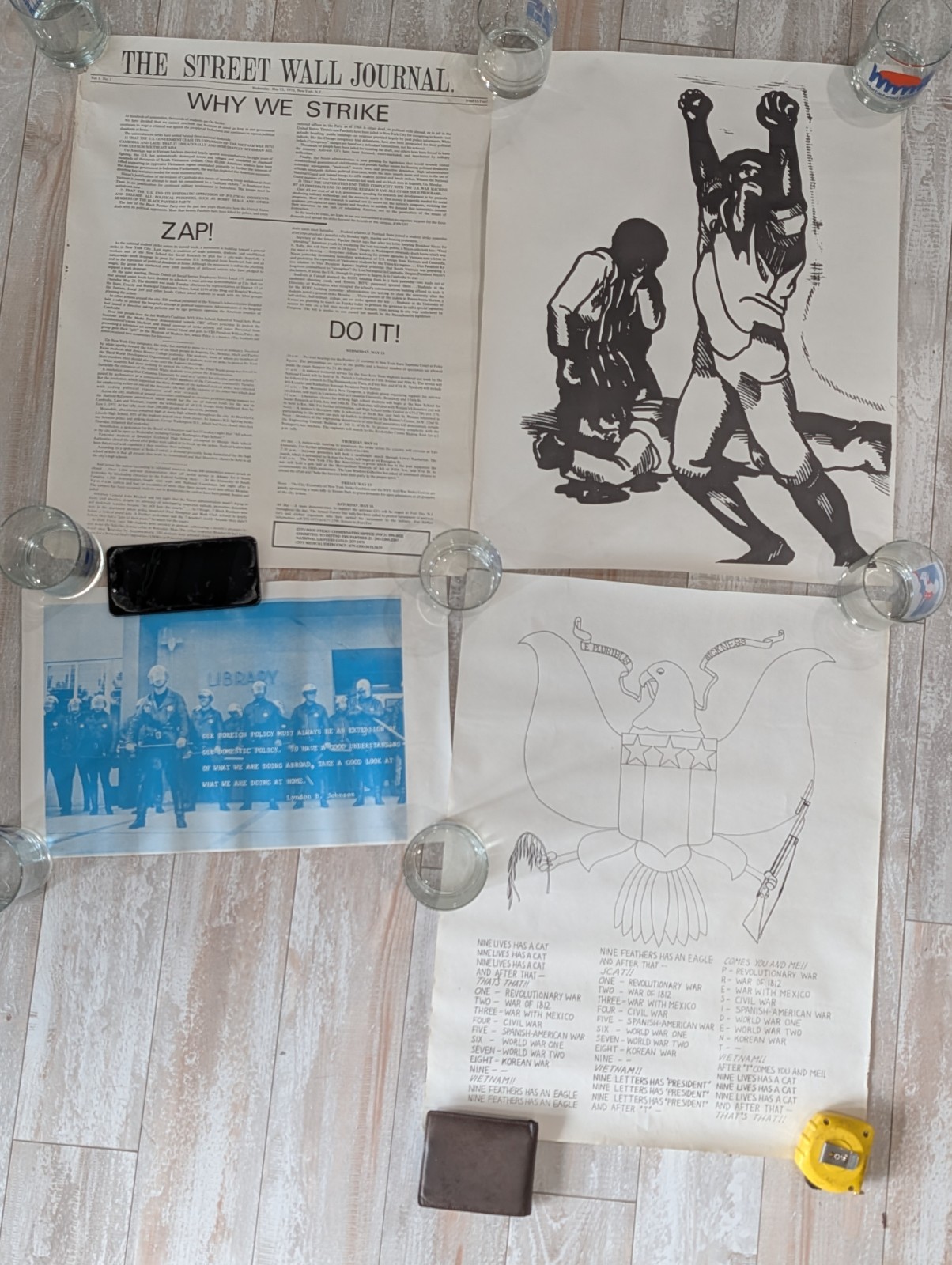 Original 1970 Panther 21 & Student Strike Protest Archive: 4 Rare Broadsides Original 1970 Panther 21 & Student Strike Protest Archive: 4 Rare Broadsides