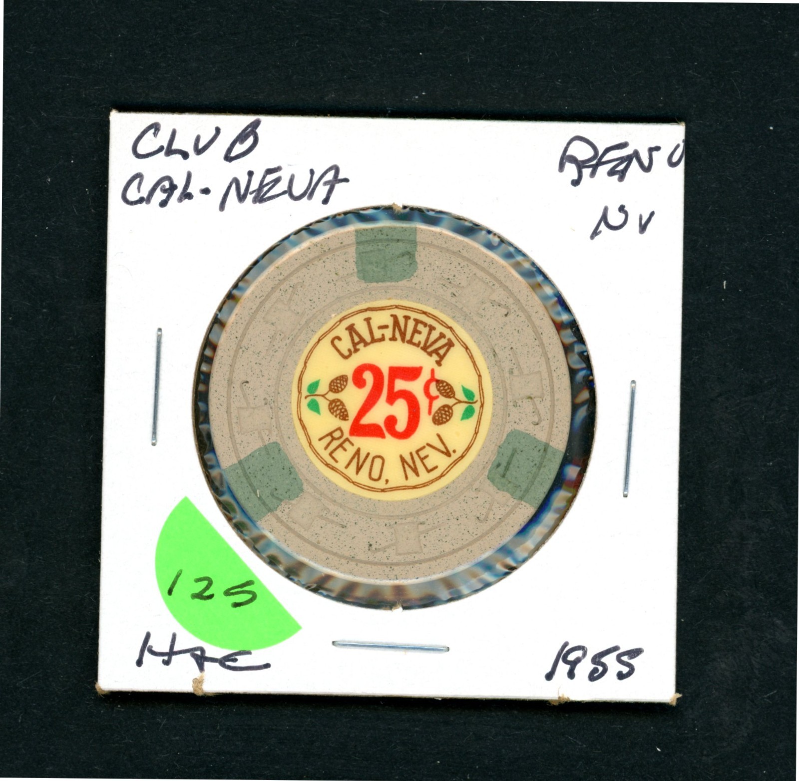 Stunning $.25 Club Cal-Neva Reno, Nevada Casino Chip Stunning $.25 Club Cal-Neva Reno, Nevada Casino Chip