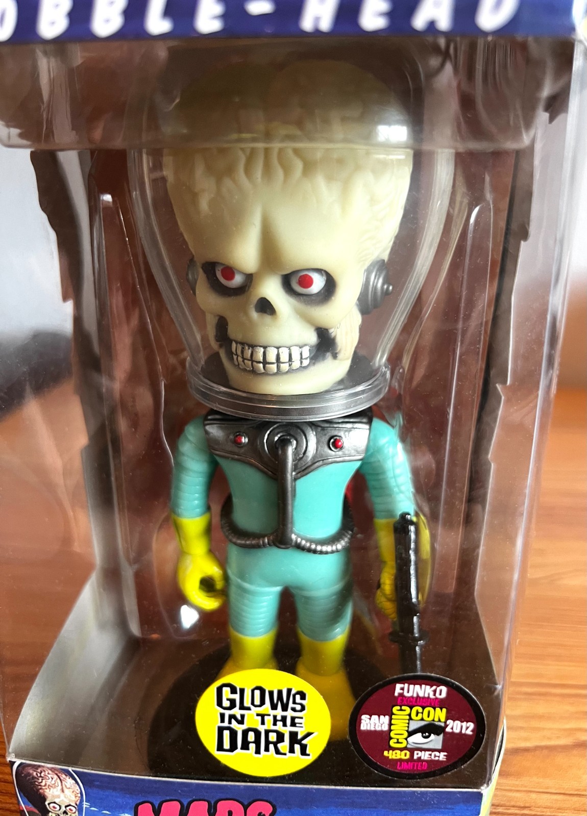 FUNKO Wacky Wobbler MARS ATTACKS Glow In The Dark 2012 SDCC Limited Ed. RARE FUNKO Wacky Wobbler MARS ATTACKS Glow In The Dark 2012 SDCC Limited Ed. RARE
