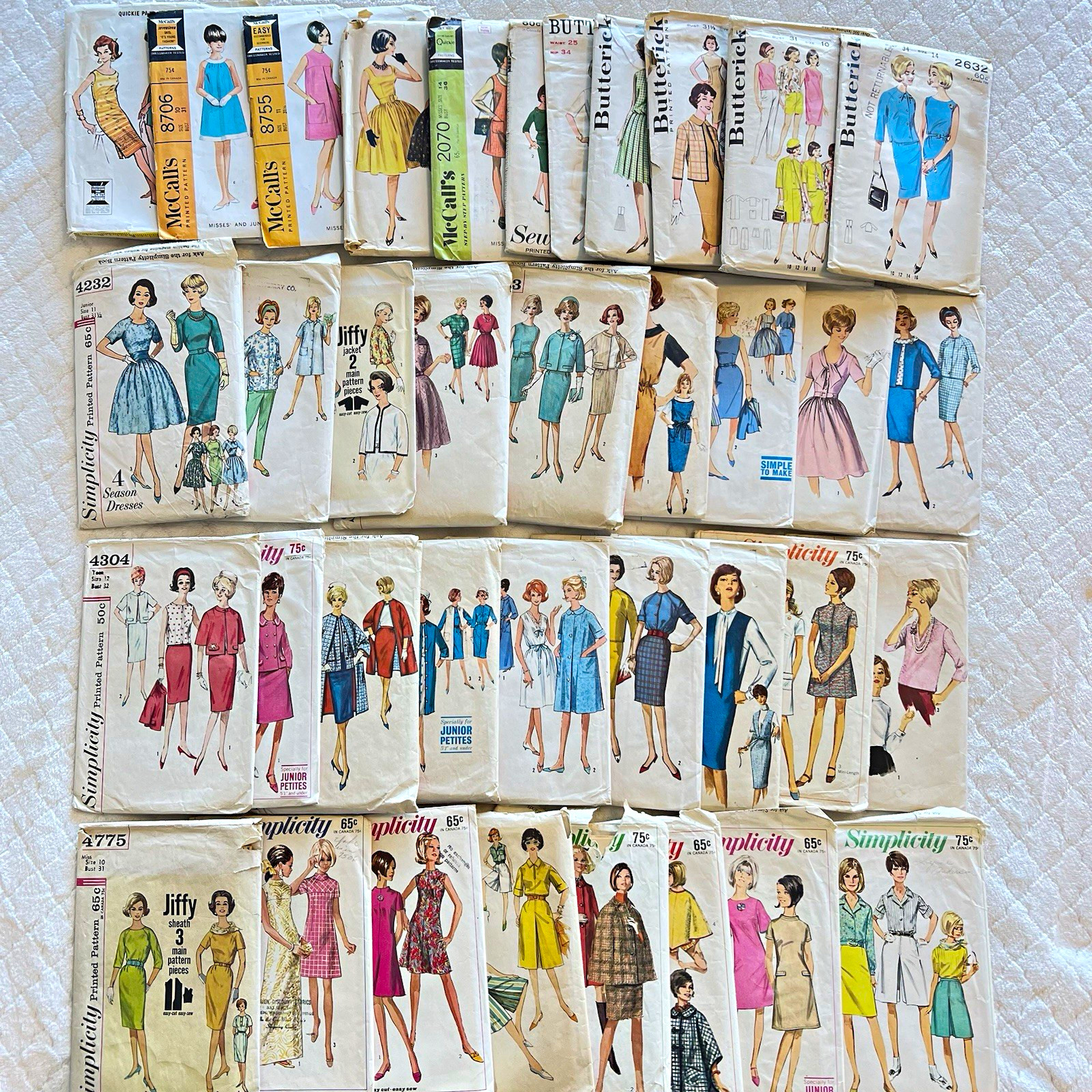 Vtg 1960’s Simplicity Butterick McCall's Women's Sewing Pattern Lot of 37 Vtg 1960’s Simplicity Butterick McCall's Women's Sewing Pattern Lot of 37