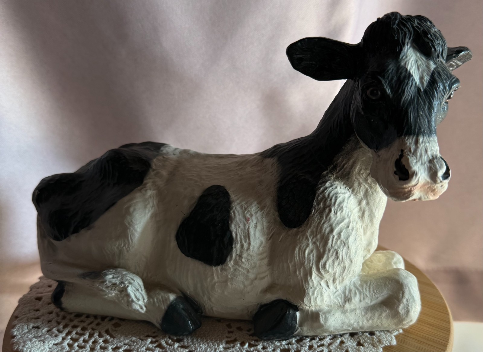 VTG 1986 Homco Universal Statuary Holstein cow figurine lying farmhouse decor VTG 1986 Homco Universal Statuary Holstein cow figurine lying farmhouse decor