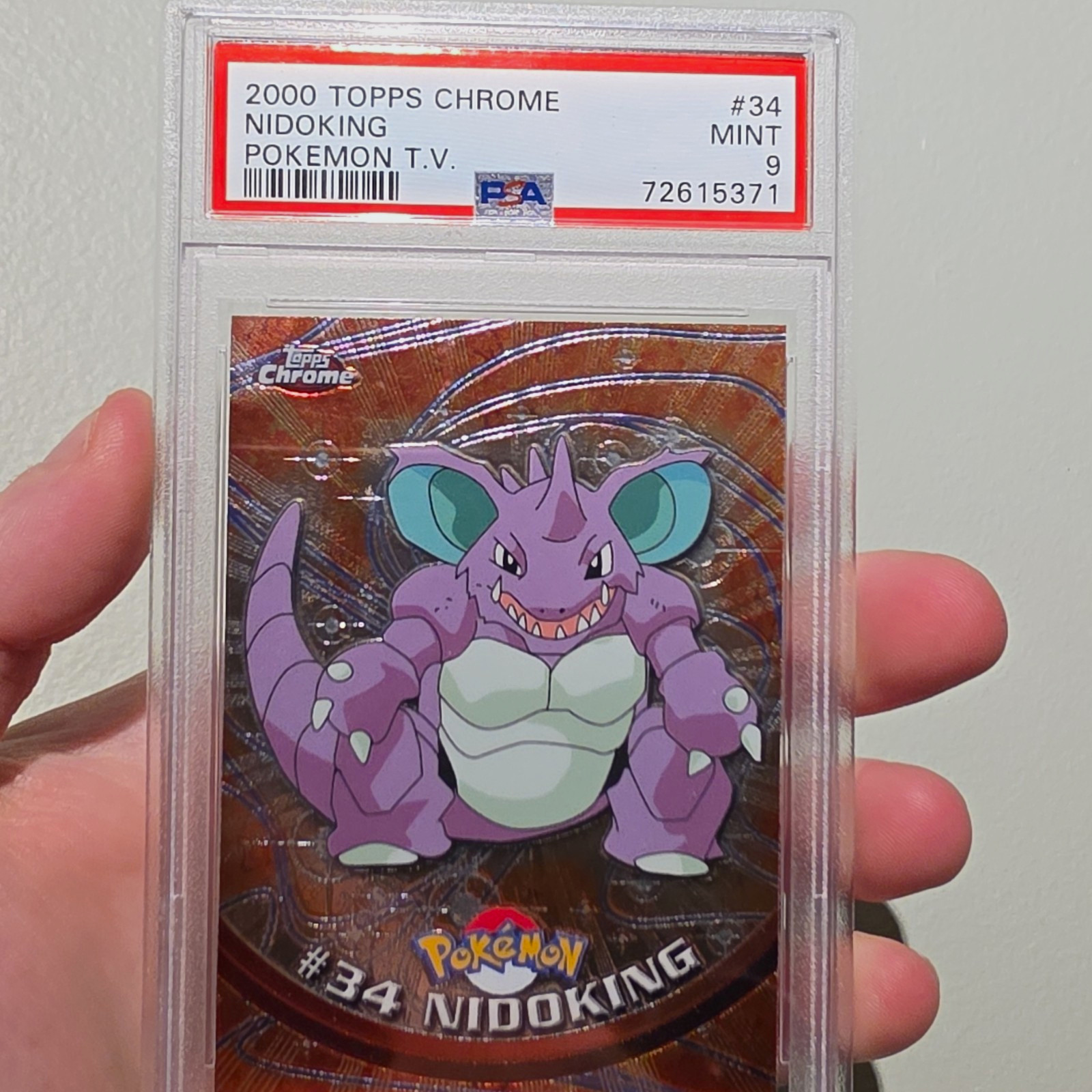 Topps 2000 Topps Chrome Pokémon TV Nidoking #34 PSA 9 Topps 2000 Topps Chrome Pokémon TV Nidoking #34 PSA 9