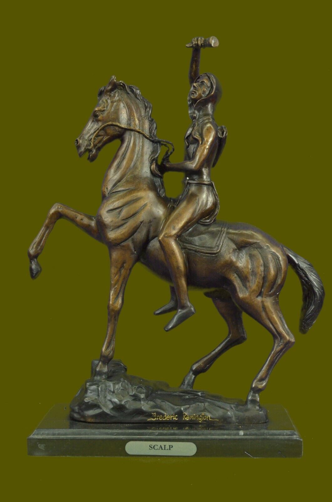 Huge Sale ” Remington’s fourth bronze depicts a War Chief Bronze Sculpture Decor